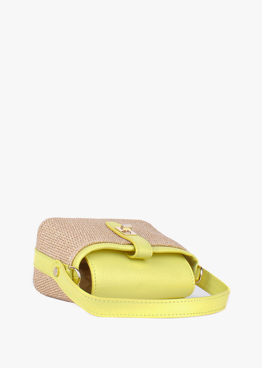 Bolso de mano de piel italiana Amarillo 6611-1511-32