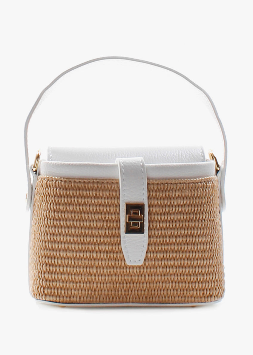 Bolso de mano de piel italiana Blanco 6611-1611-32