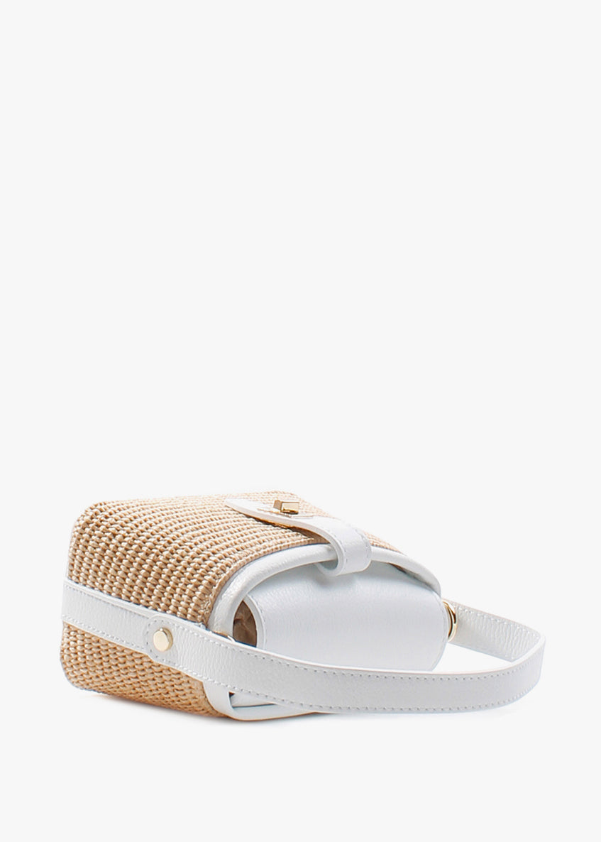 Bolso de mano de piel italiana Blanco 6611-1611-32