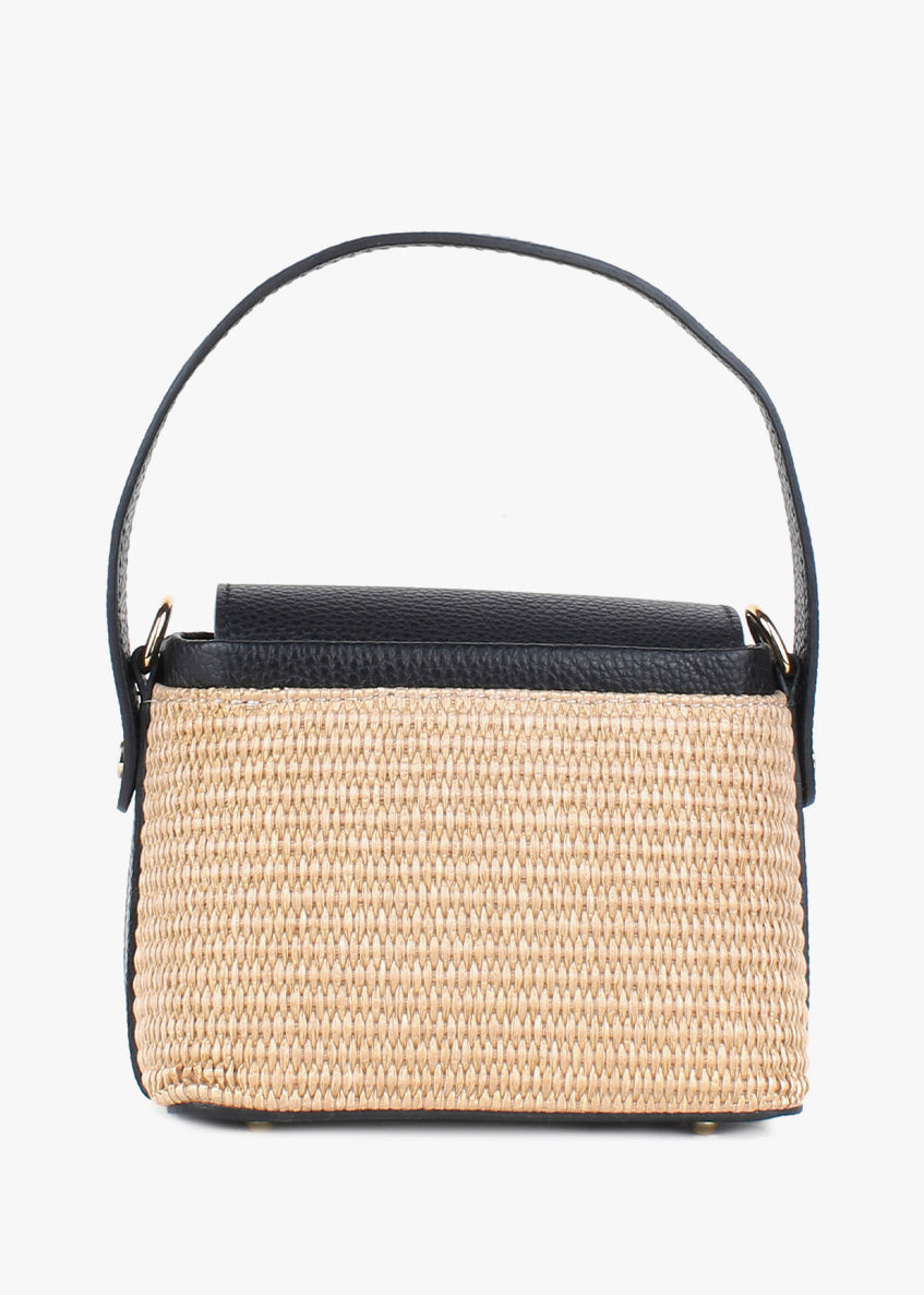 Bolso de mano de piel italiana Negro 6611-0511-32