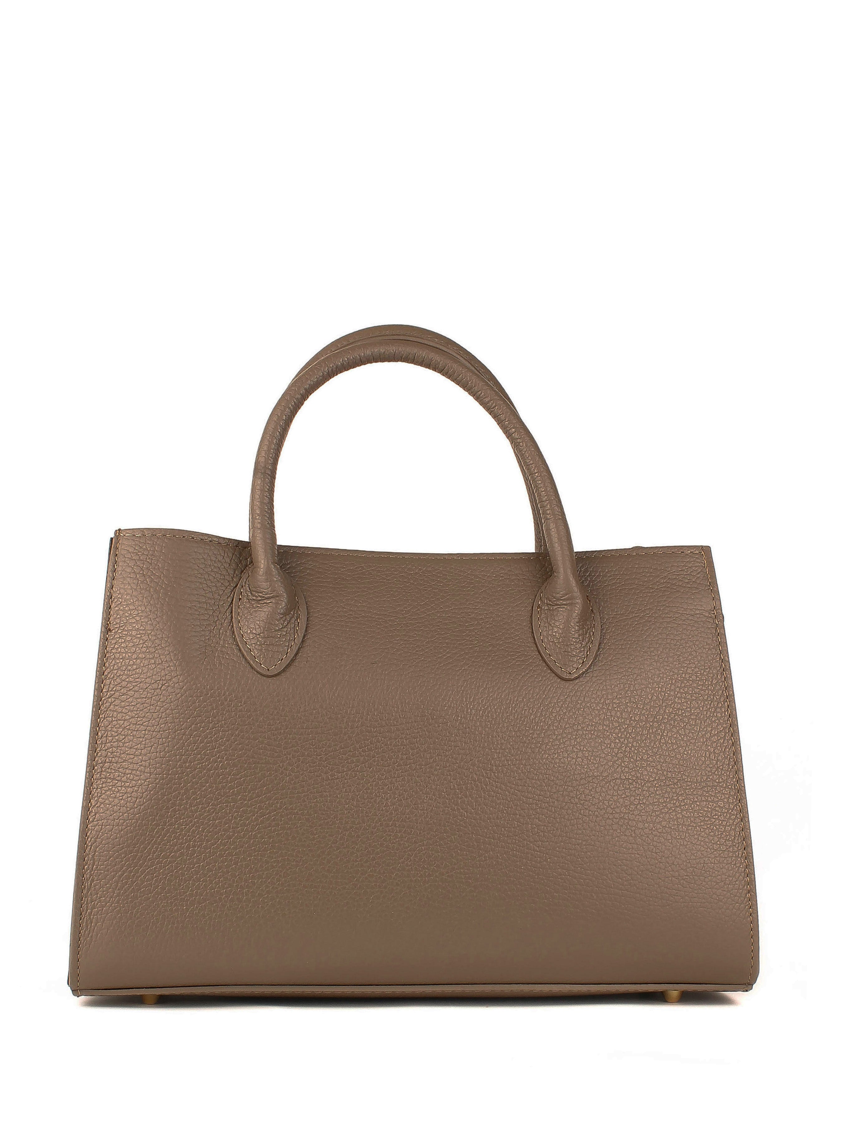 Bolso de mano de piel italiana Gris, Marrón 8230-104-47