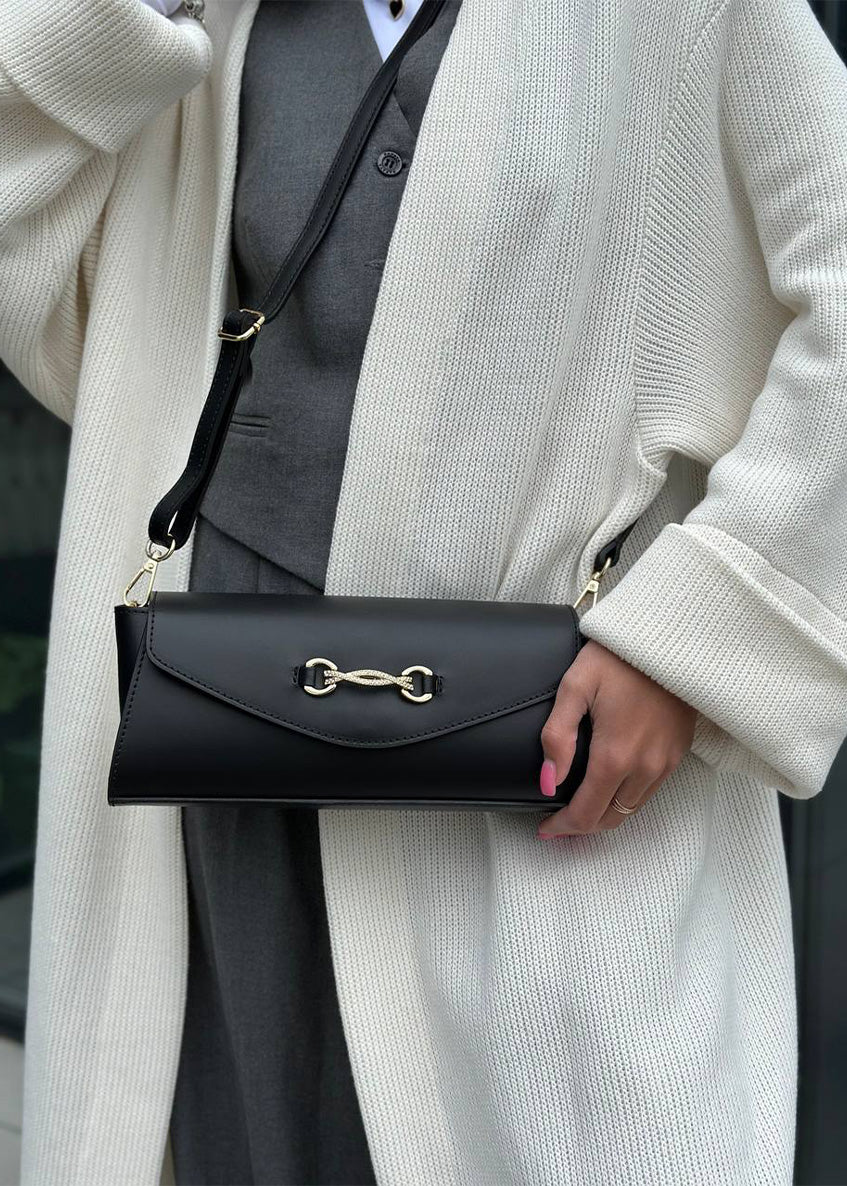 Bandolera de piel italiana Negro 8049-05-31