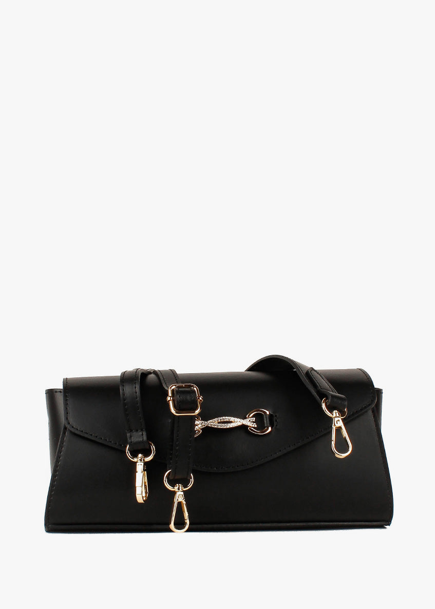 Bandolera de piel italiana Negro 8049-05-31