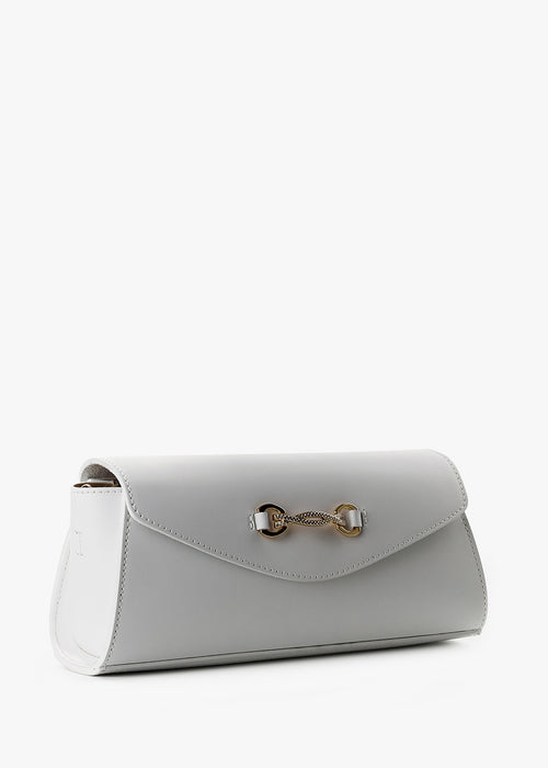 Bandolera de piel italiana Blanco 8049-16-31