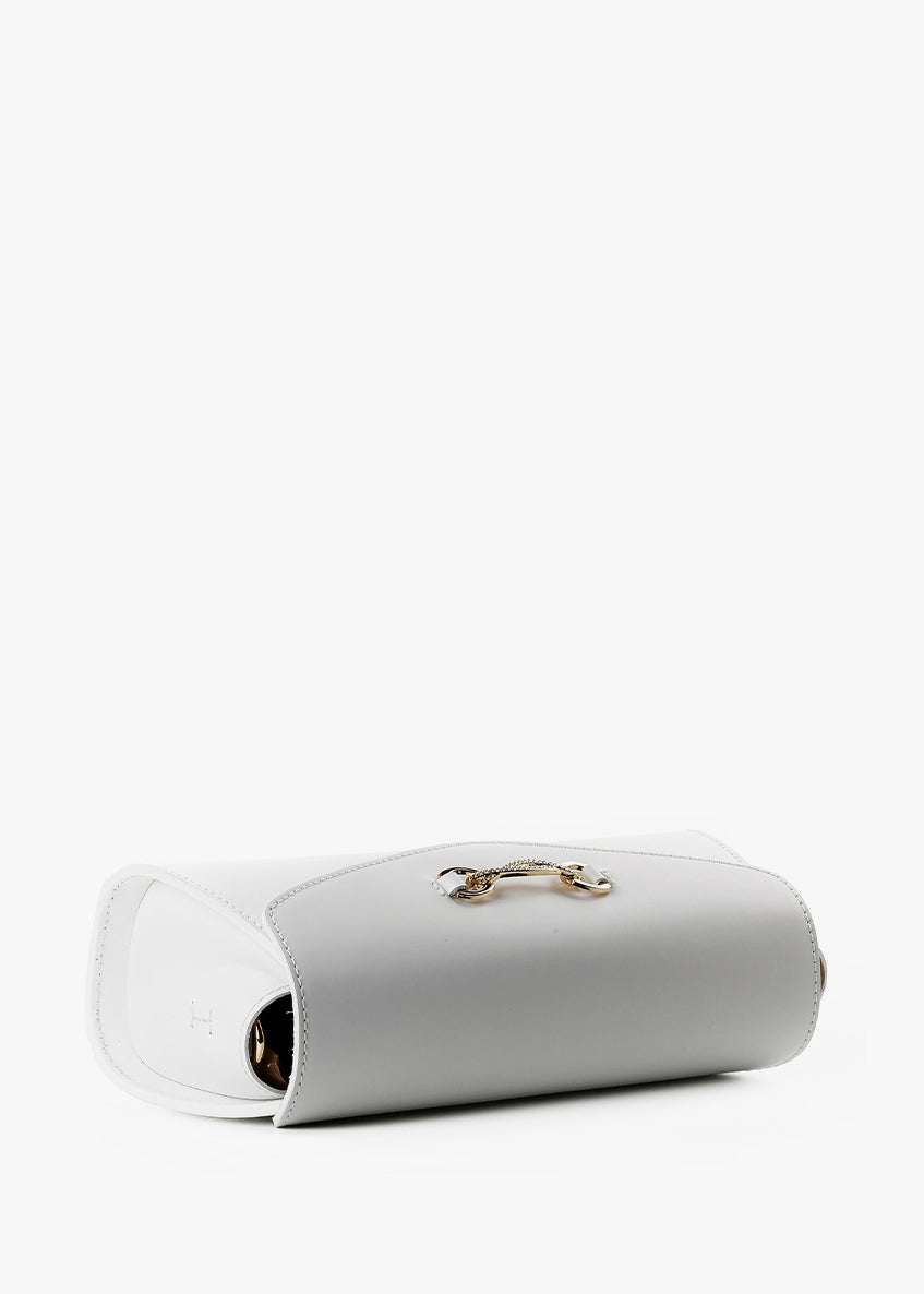 Bandolera de piel italiana Blanco 8049-16-31