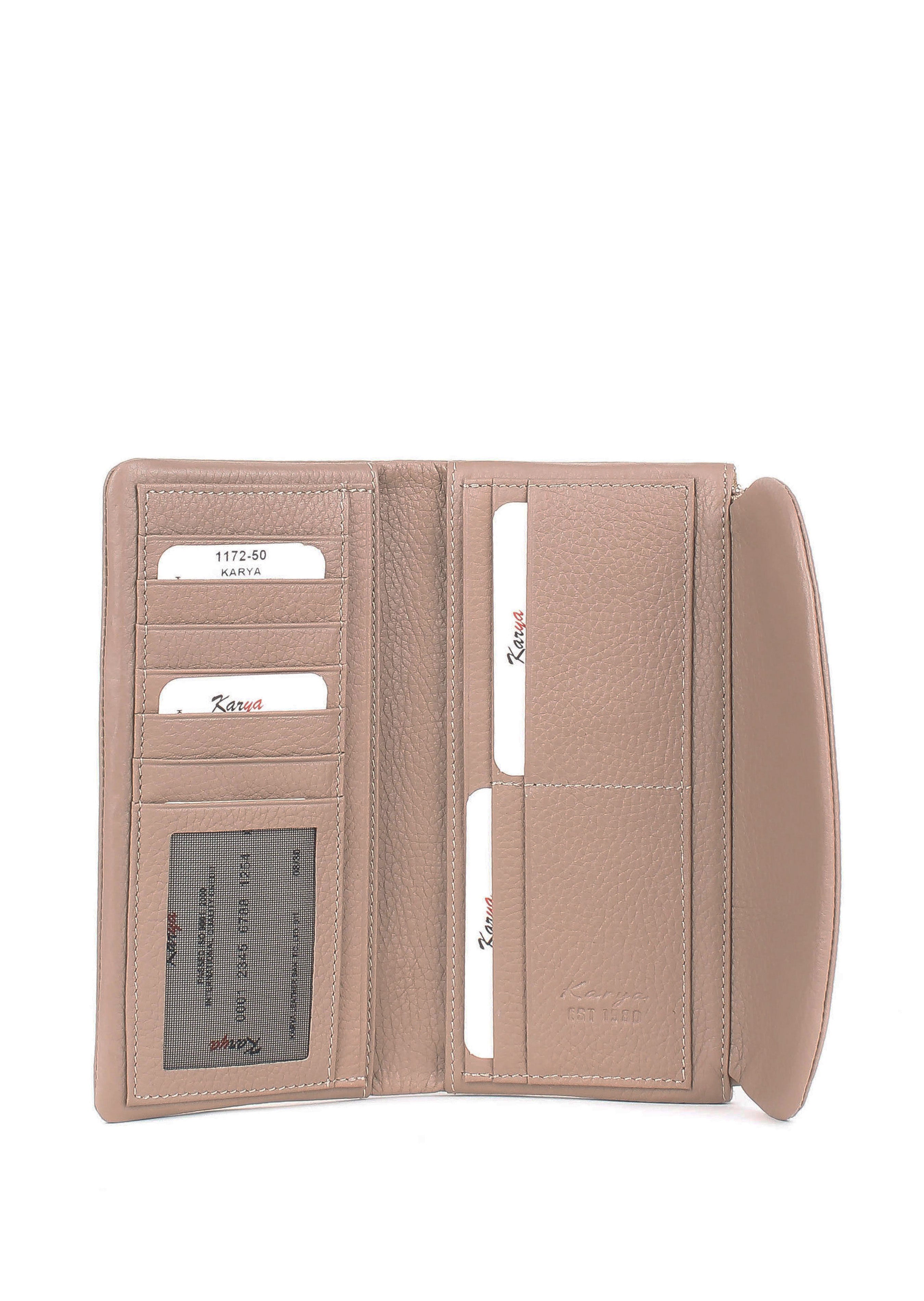 Cartera de piel italiana Gris 1172-50