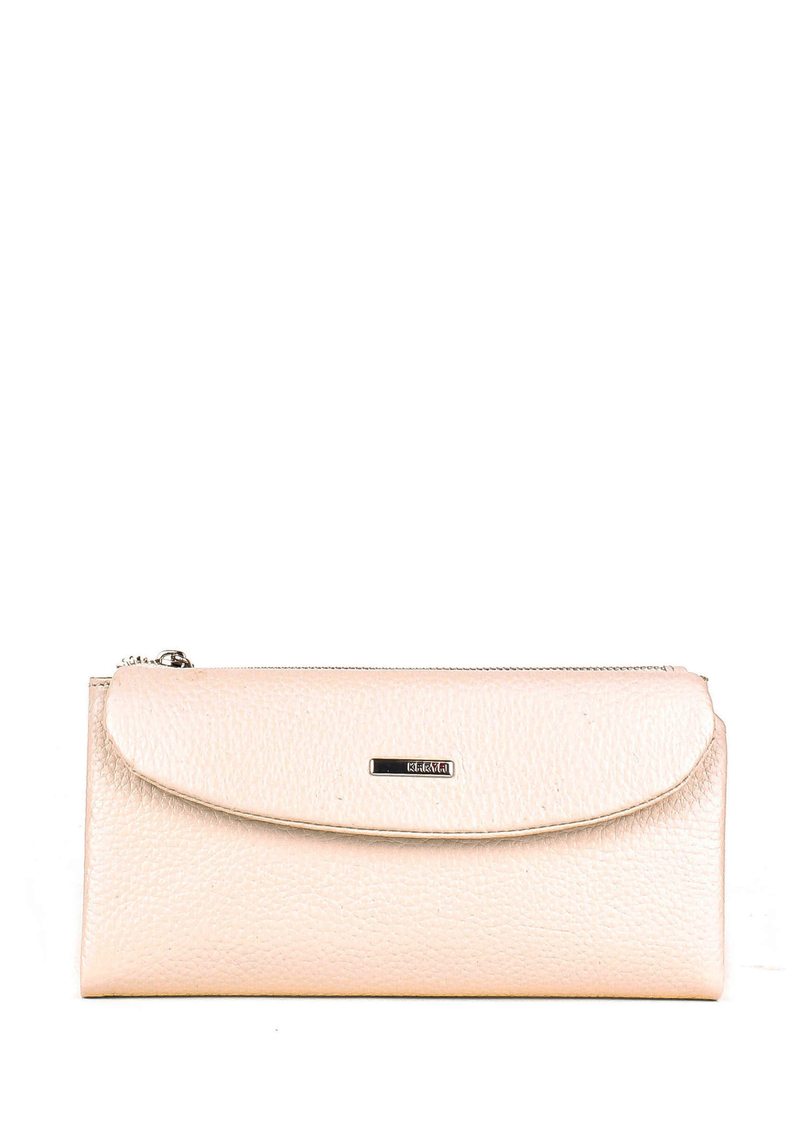 Cartera de piel italiana Beige 1172-13
