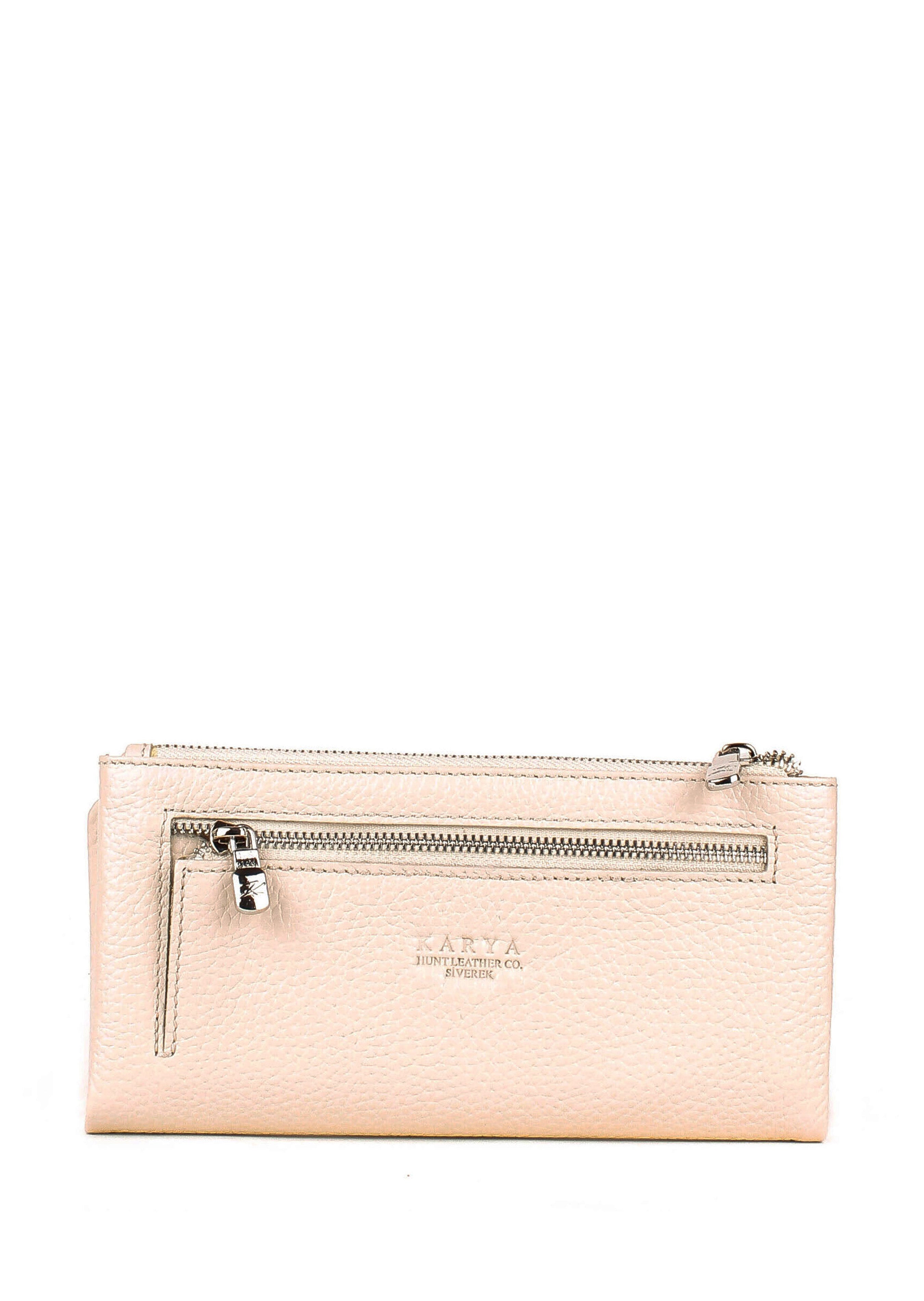 Cartera de piel italiana Beige 1172-13