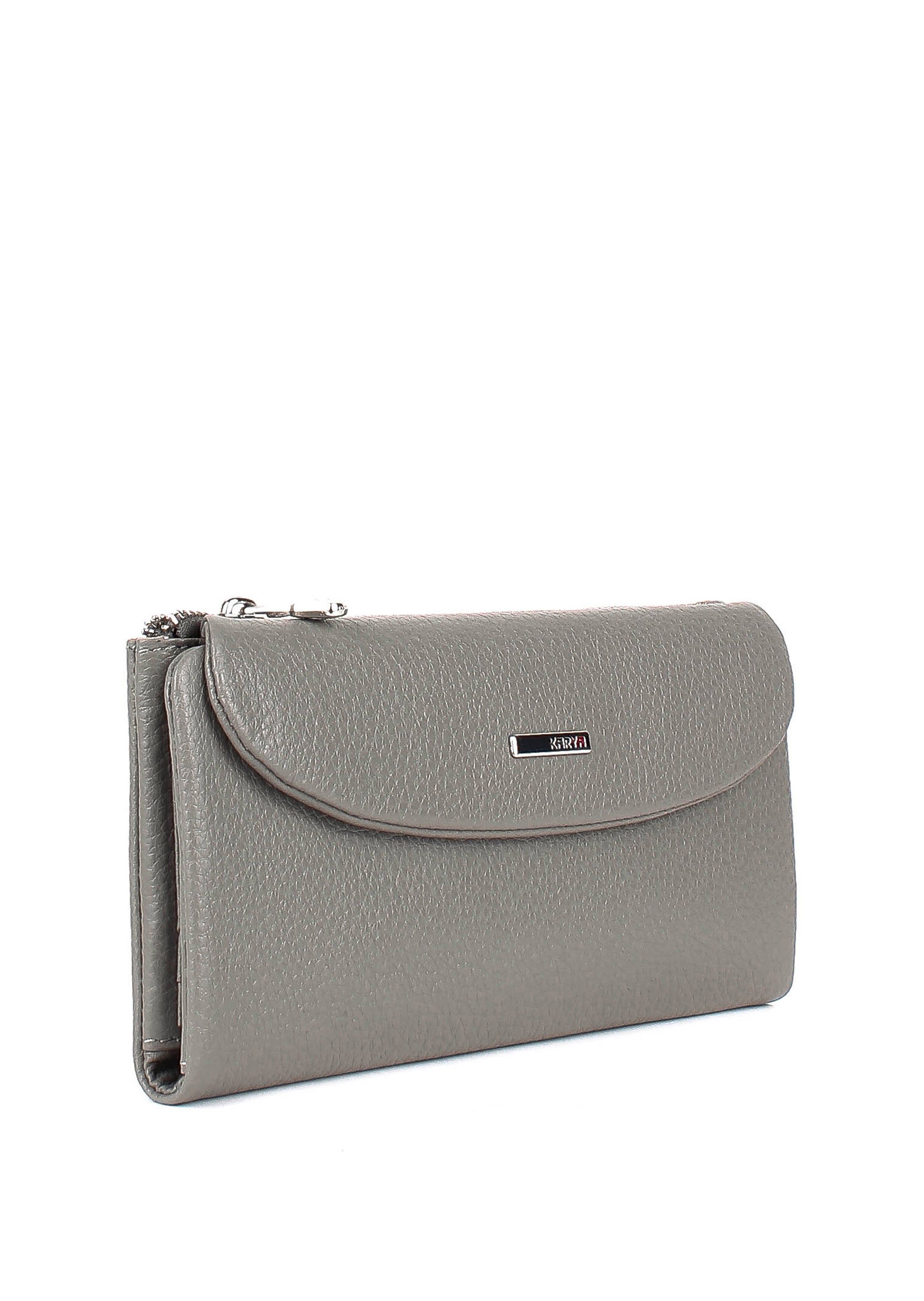 Cartera de piel italiana Gris 1172-098