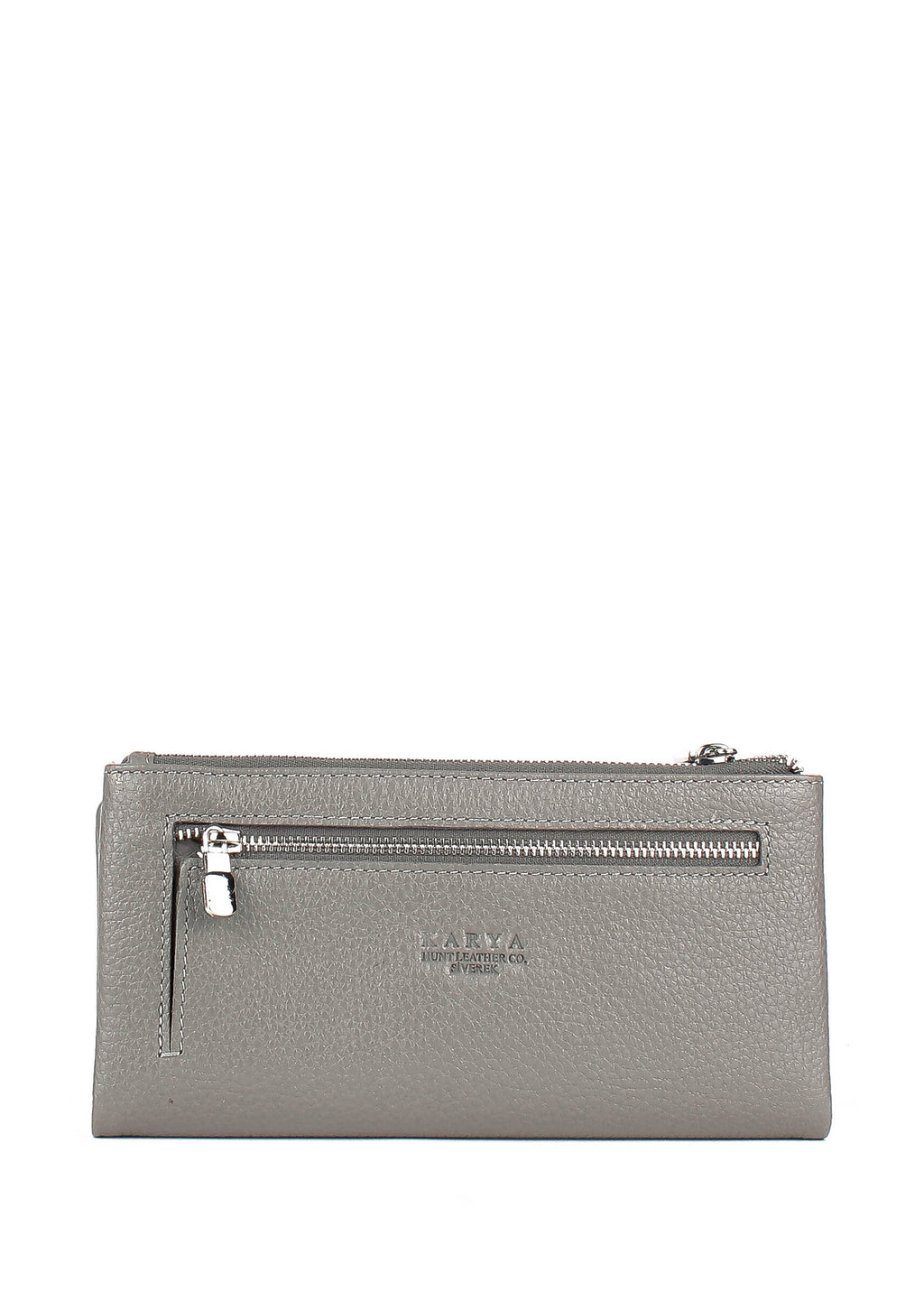 Cartera de piel italiana Gris 1172-098