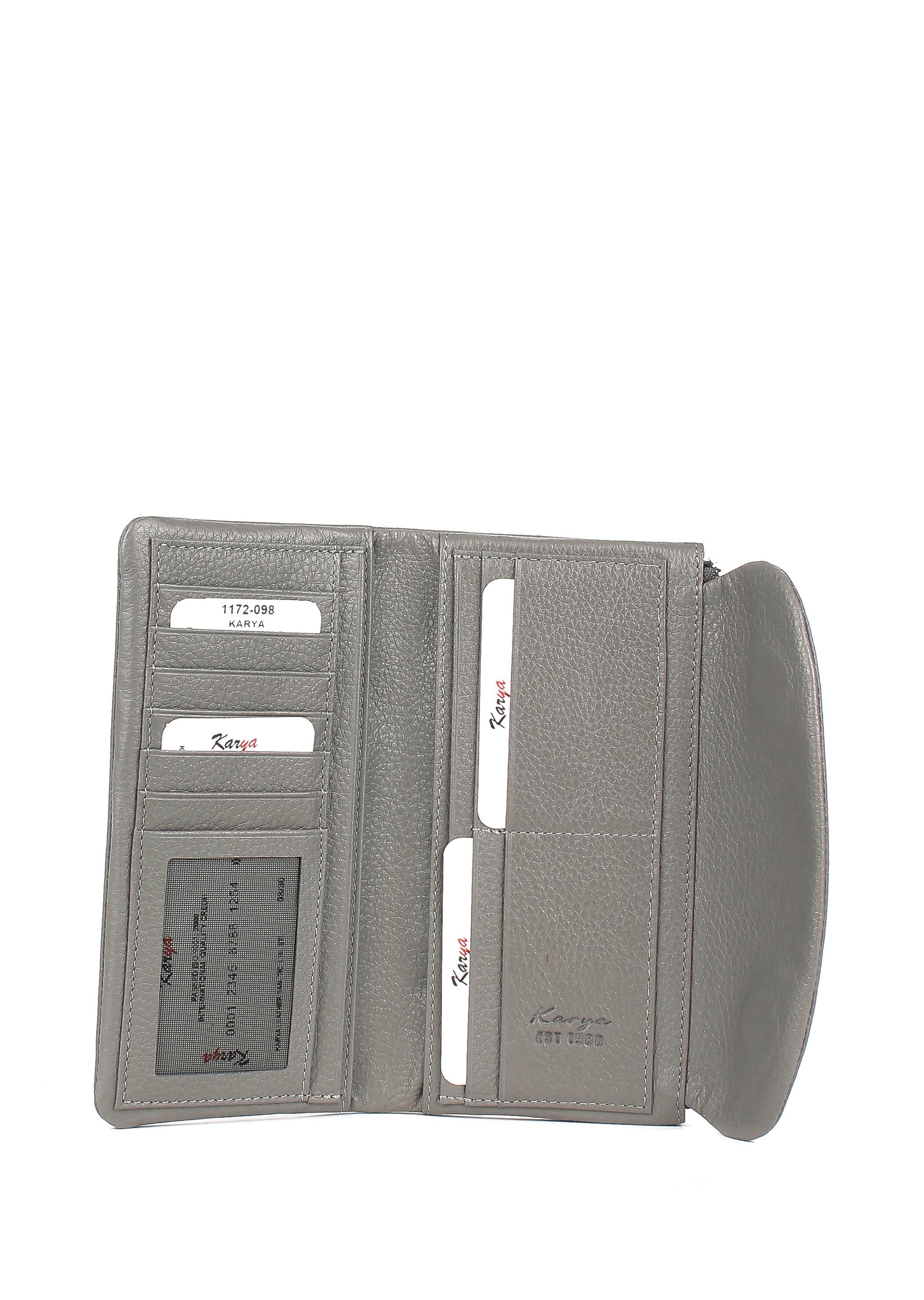 Cartera de piel italiana Gris 1172-098