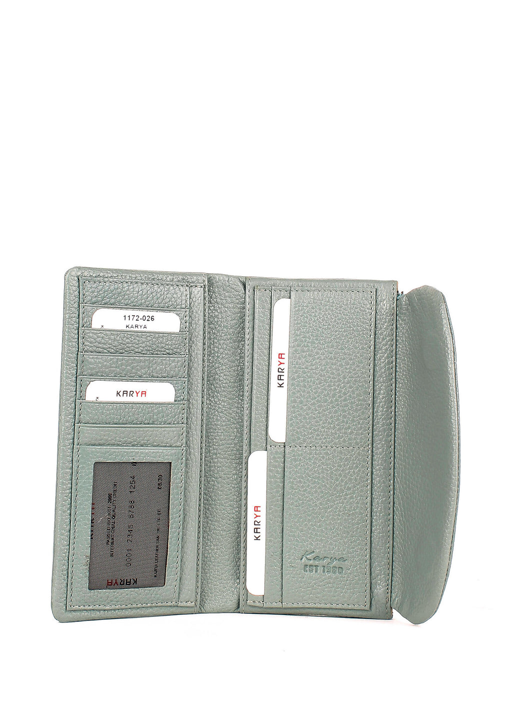 Cartera de piel italiana Verde 1172-026