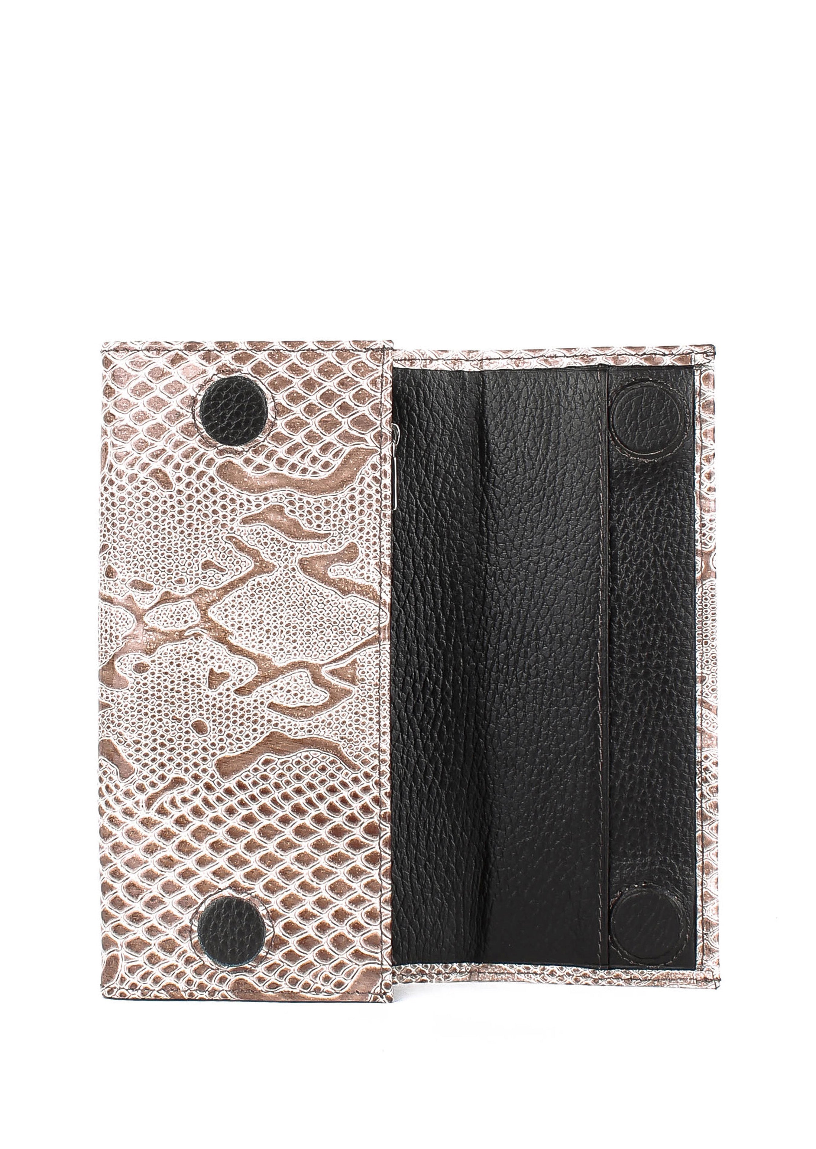 Cartera de piel italiana Gris 1071-011