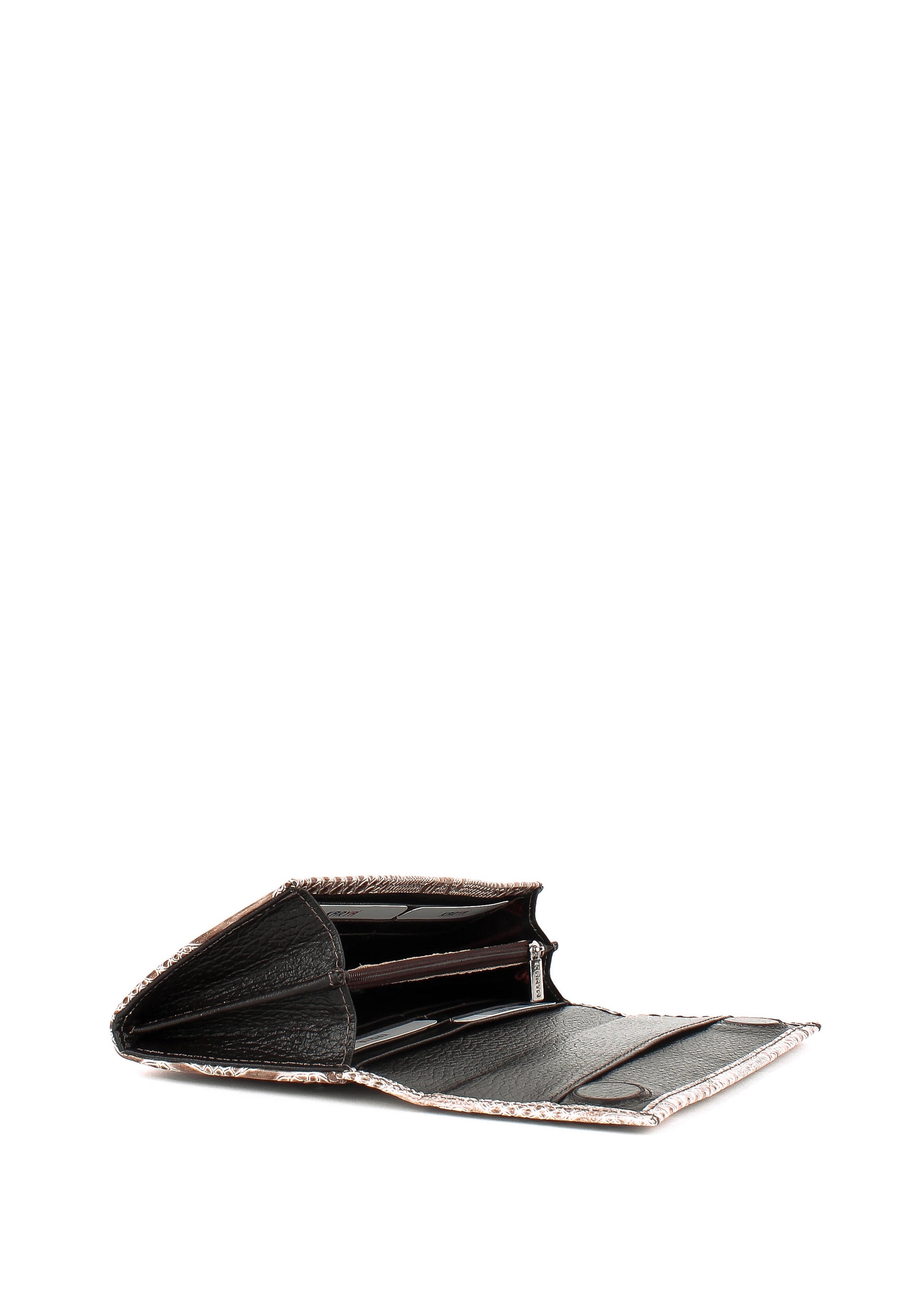 Cartera de piel italiana Gris 1071-011