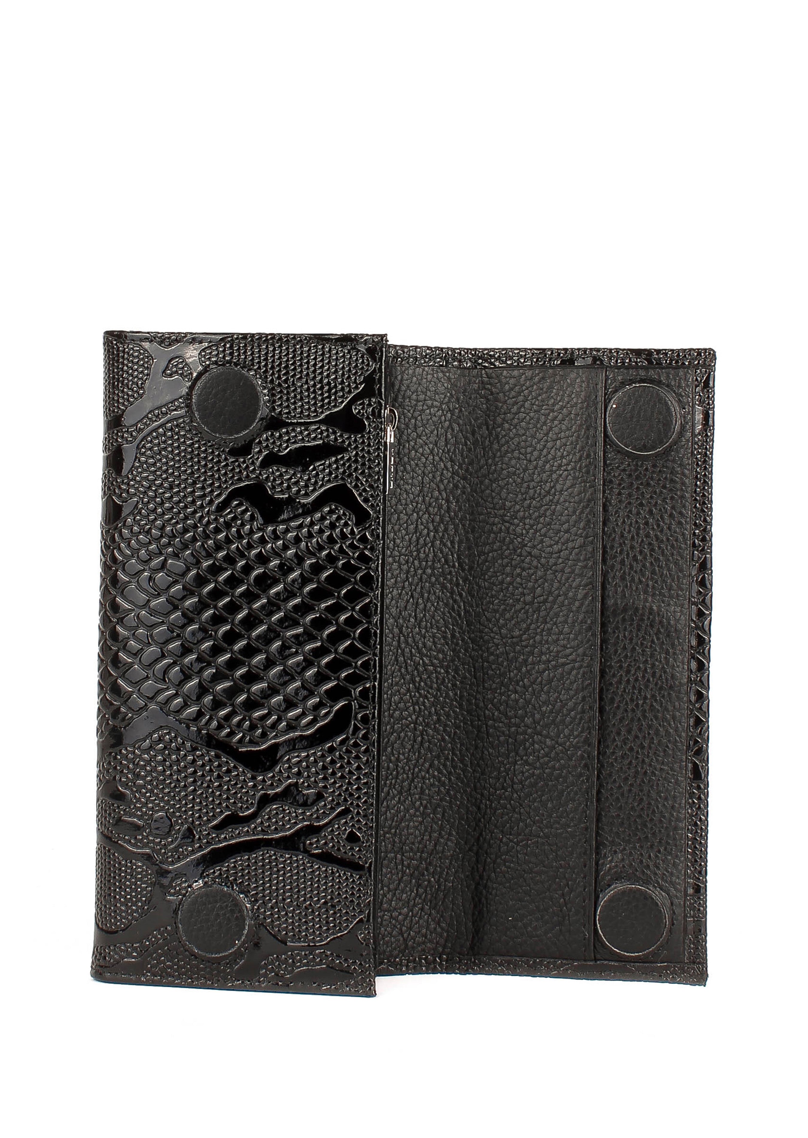 Cartera de piel italiana Negro 1071-013