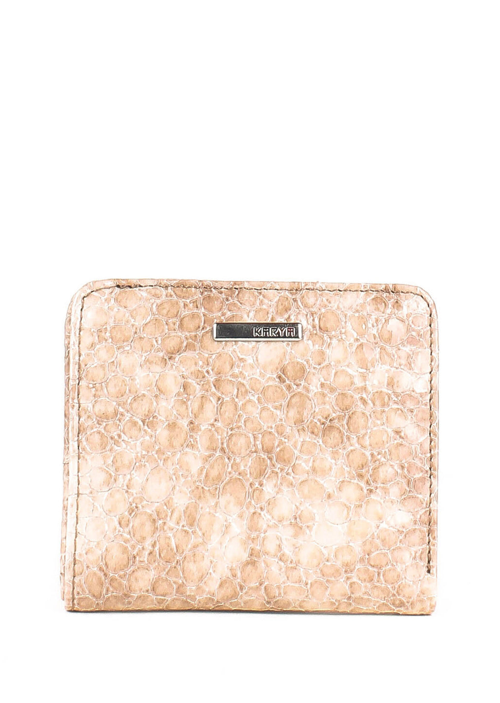 Cartera de piel italiana Beige 1208-571