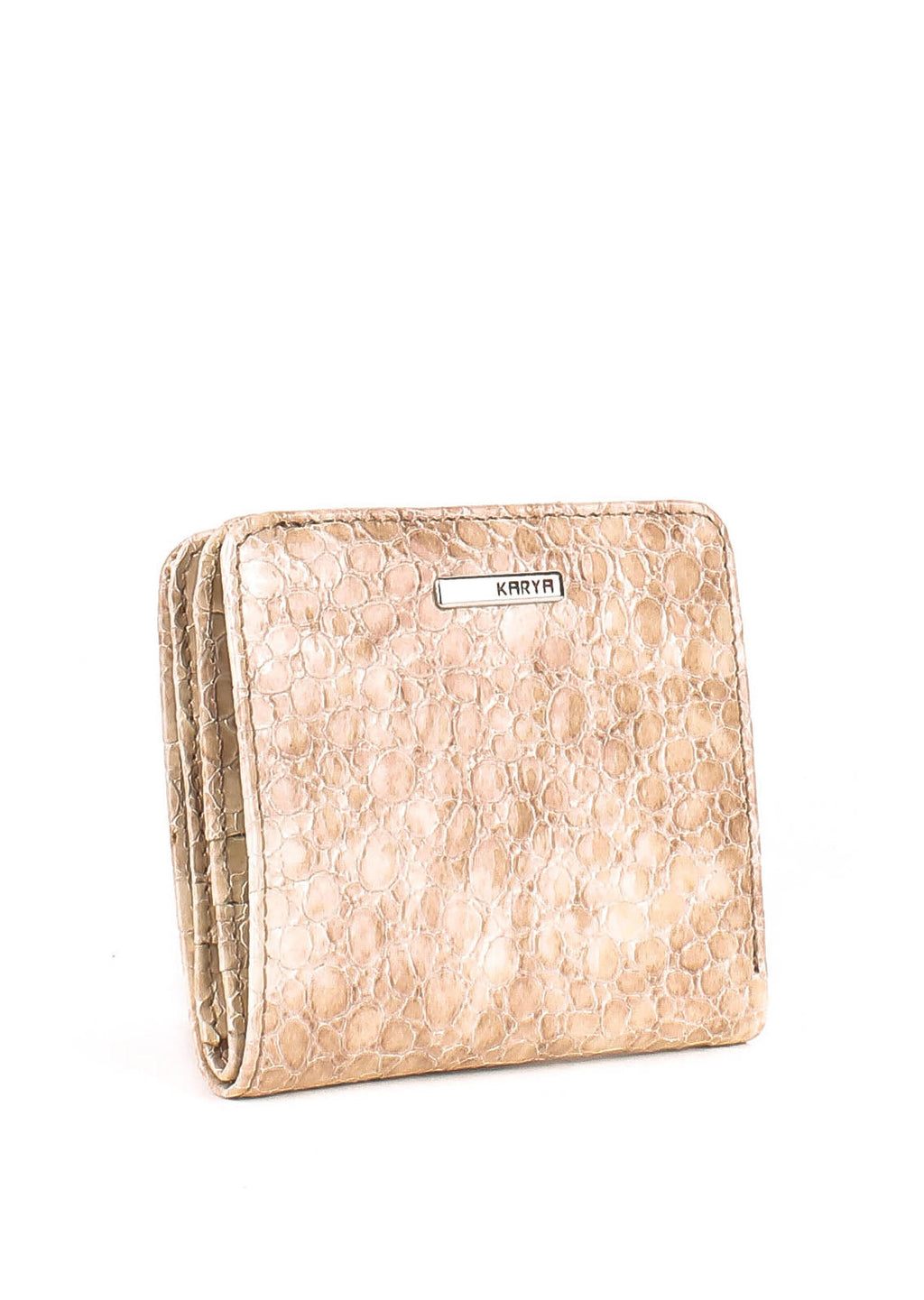 Cartera de piel italiana Beige 1208-571