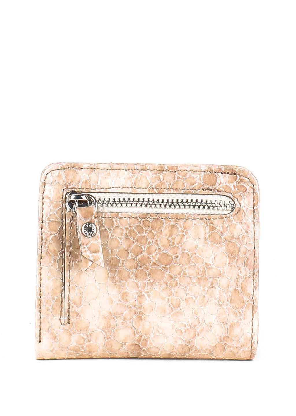 Cartera de piel italiana Beige 1208-571