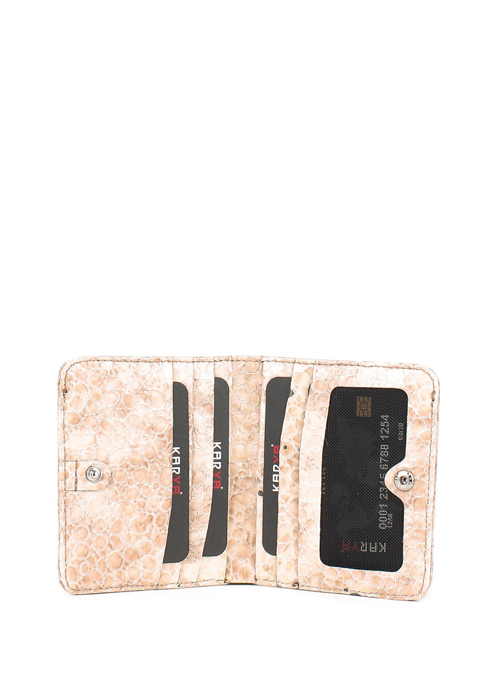 Cartera de piel italiana Beige 1208-571