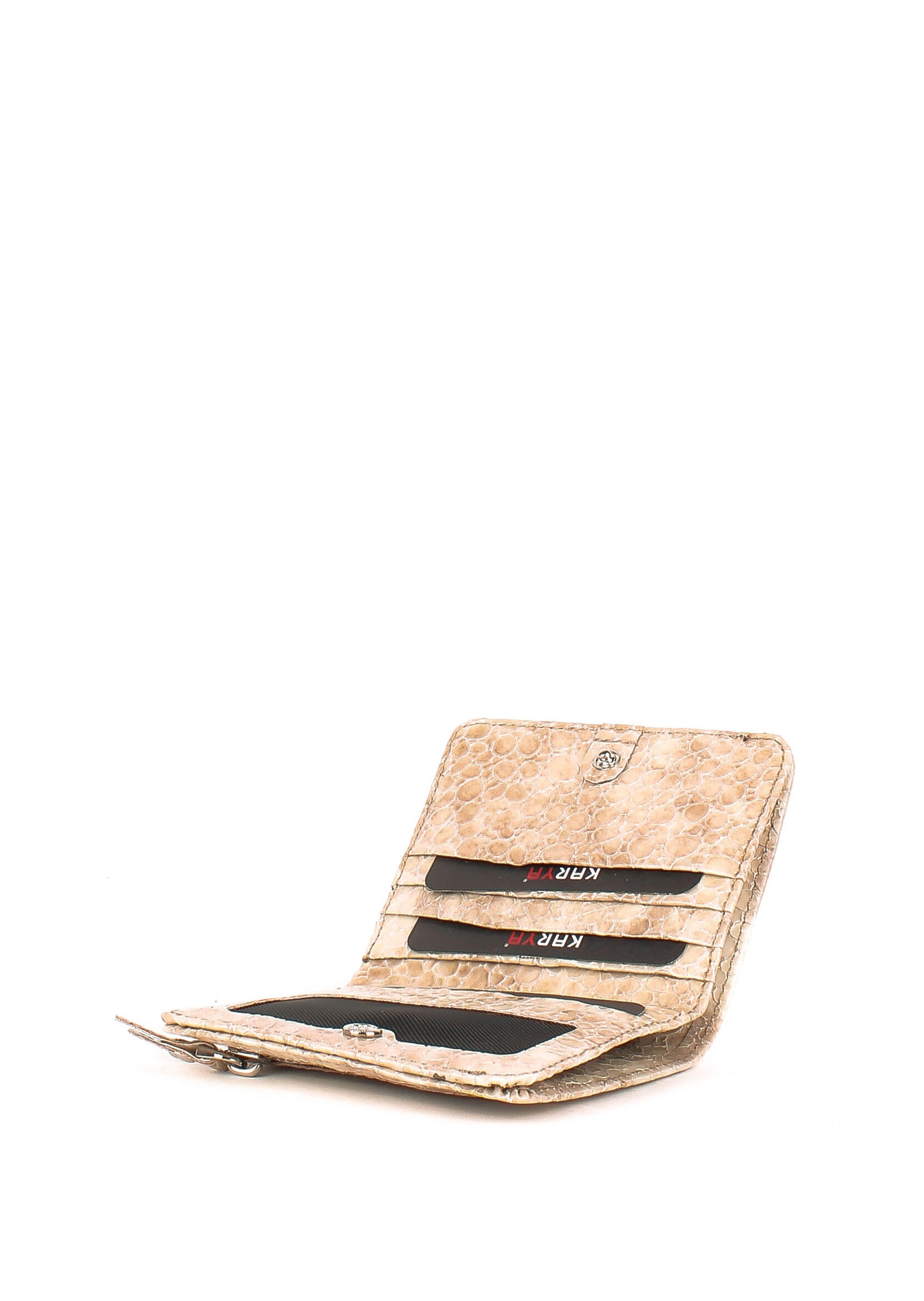 Cartera de piel italiana Beige 1208-571