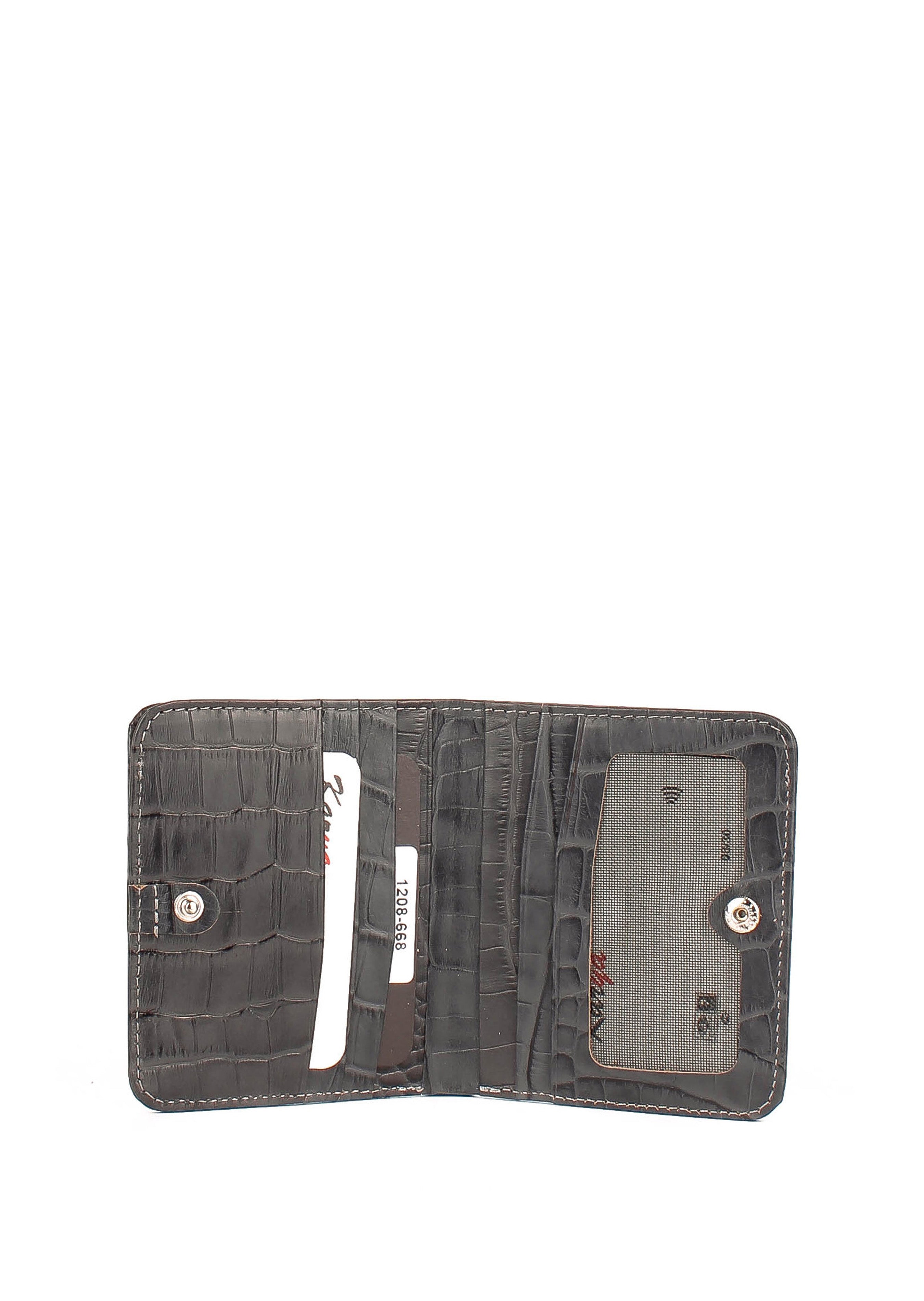 Cartera de piel italiana Gris 1208-662