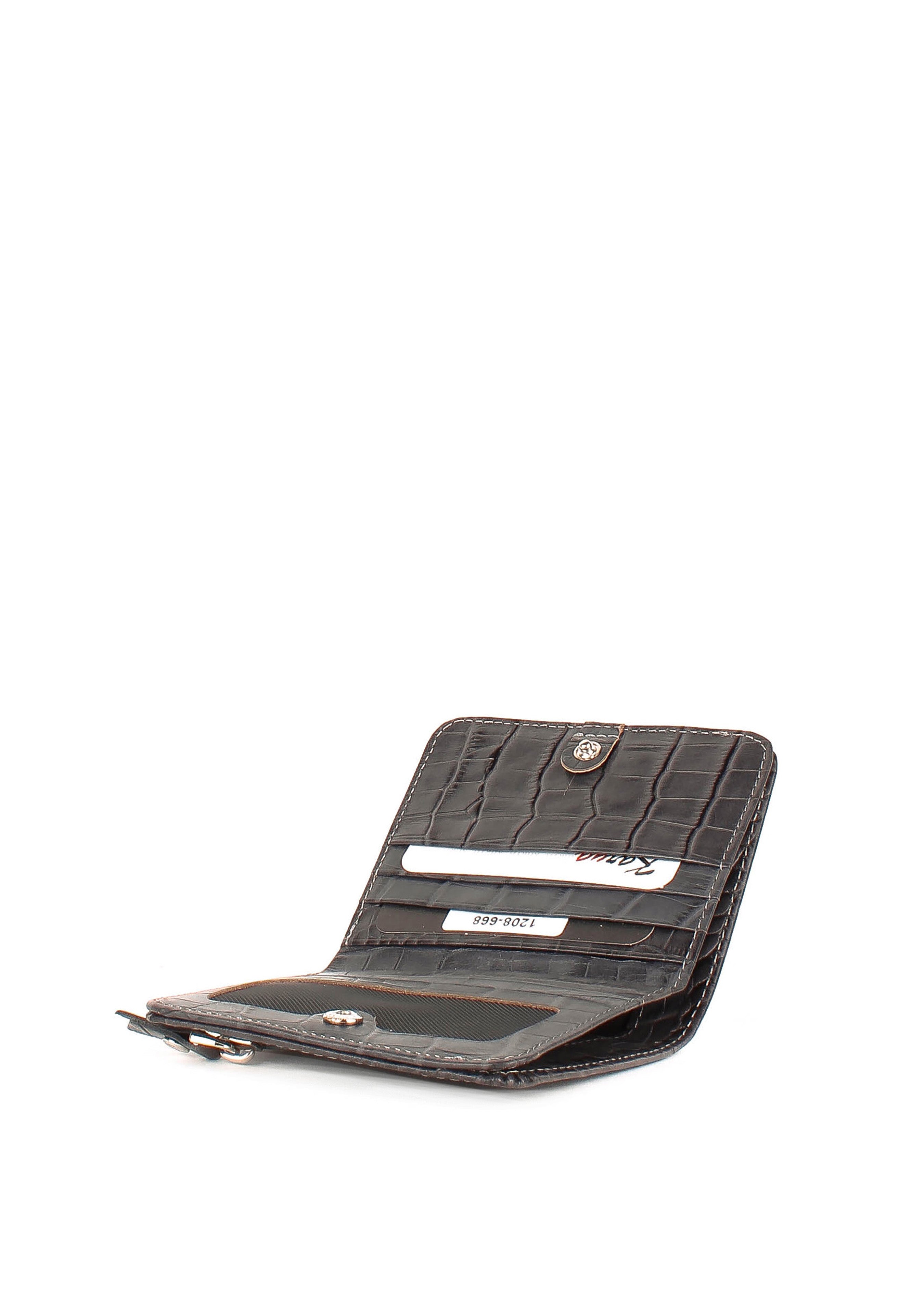 Cartera de piel italiana Gris 1208-662