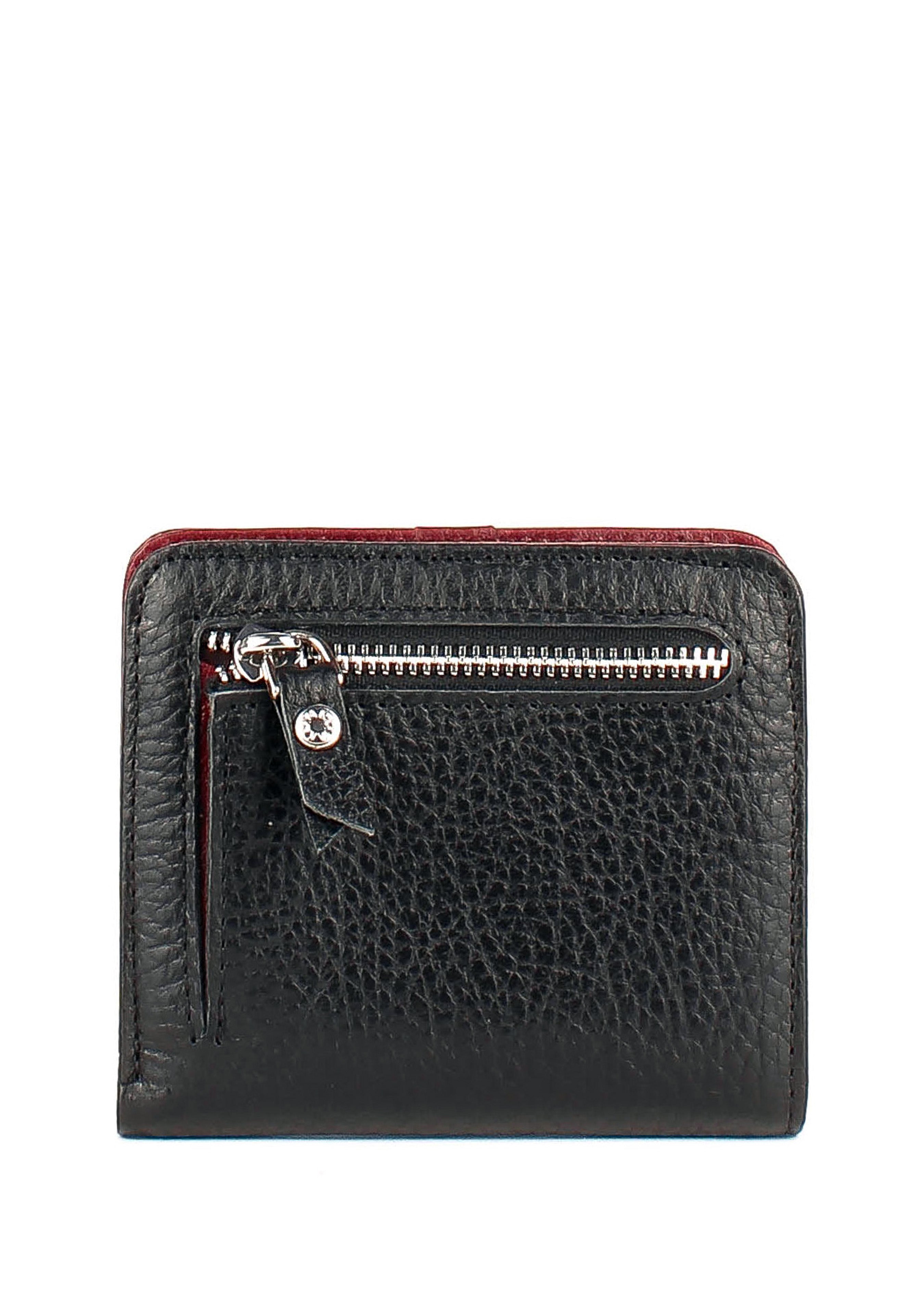 Cartera de piel italiana Negro 1208-45-618