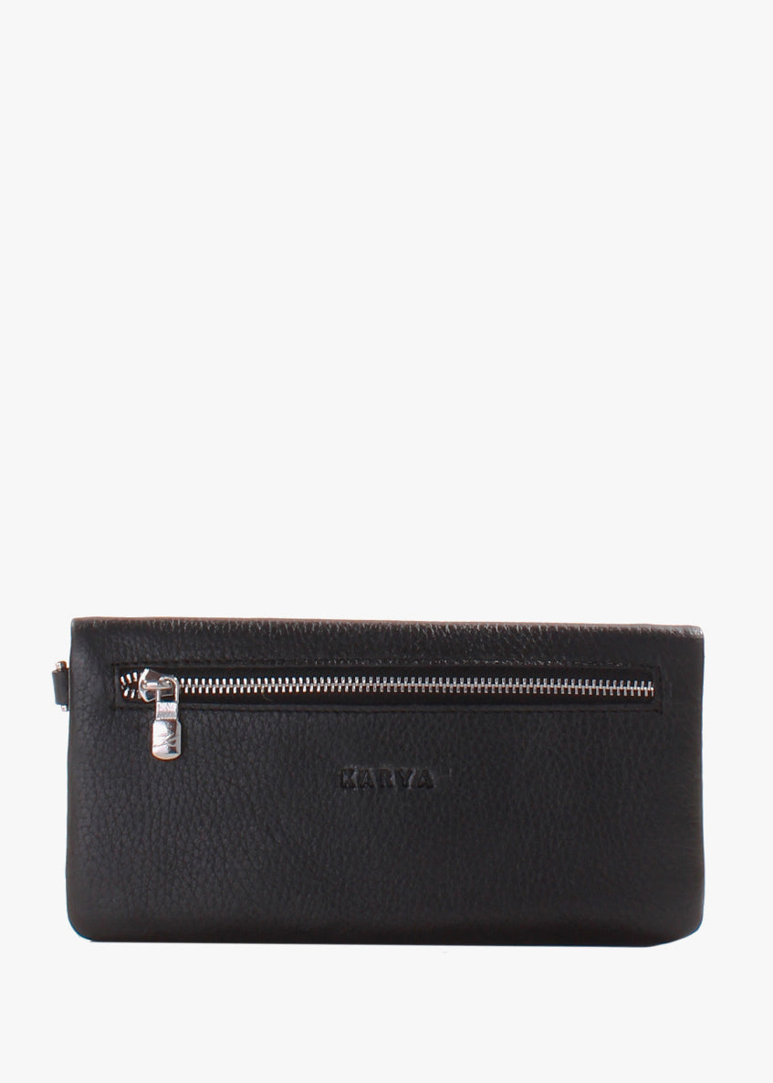 Cartera de piel italiana Negro 1201-45