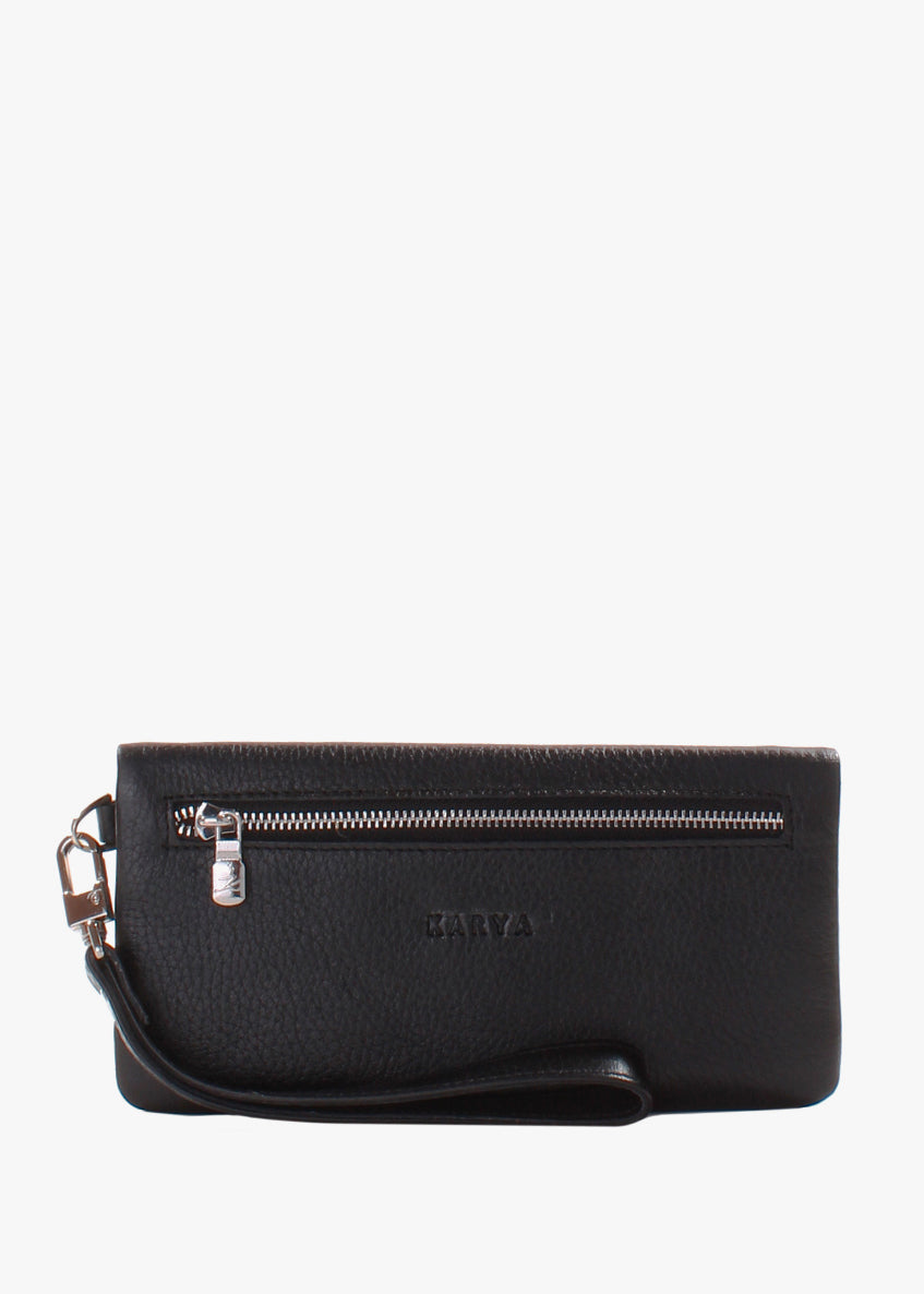 Cartera de piel italiana Negro 1201-45