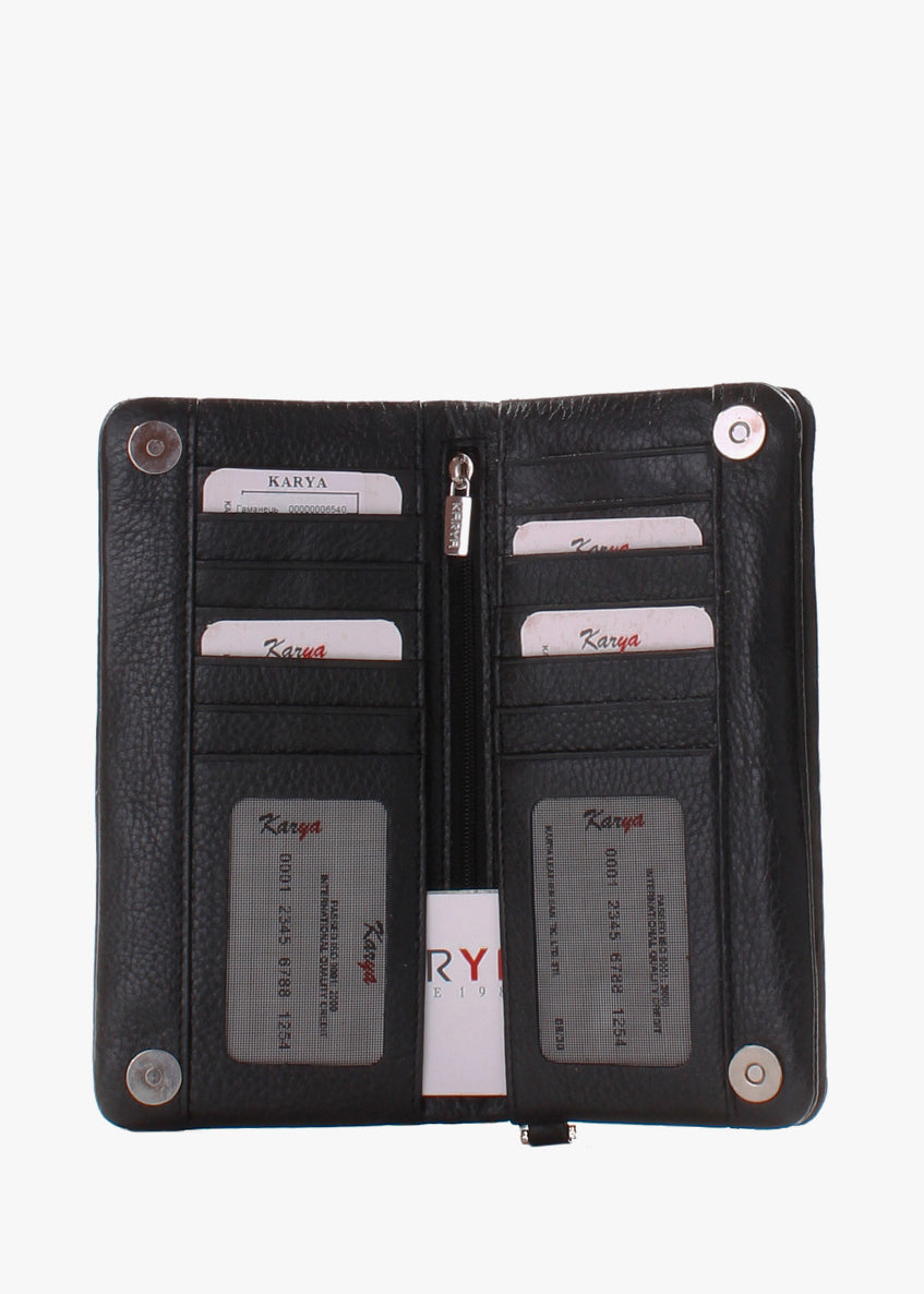 Cartera de piel italiana Negro 1201-45