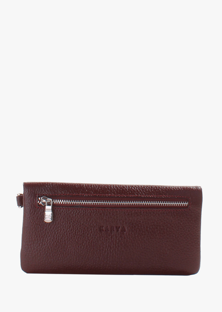 Cartera de piel italiana Burgoña 1201-243