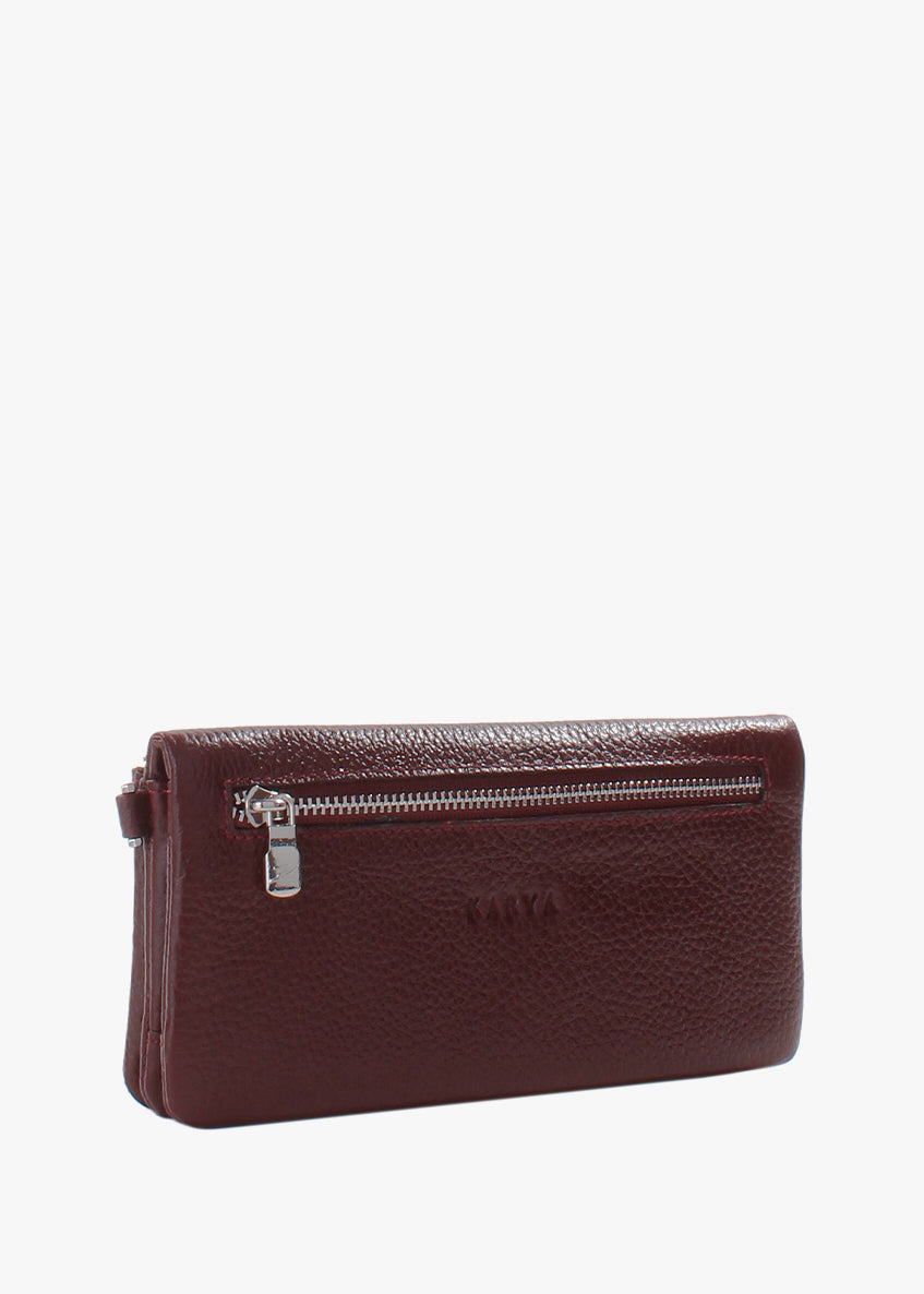 Cartera de piel italiana Burgoña 1201-243