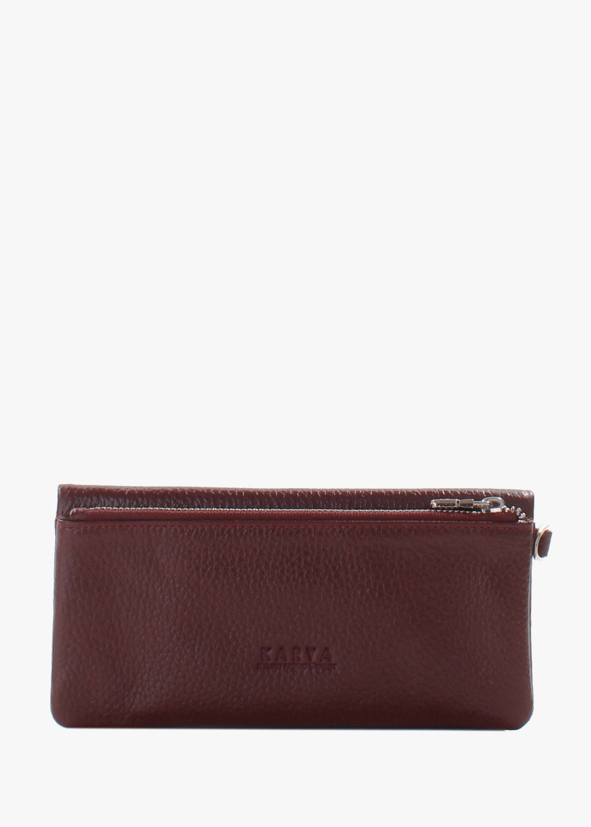 Cartera de piel italiana Burgoña 1201-243