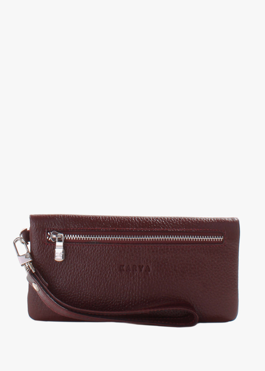 Cartera de piel italiana Burgoña 1201-243