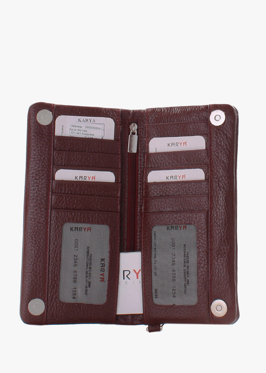 Cartera de piel italiana Burgoña 1201-243