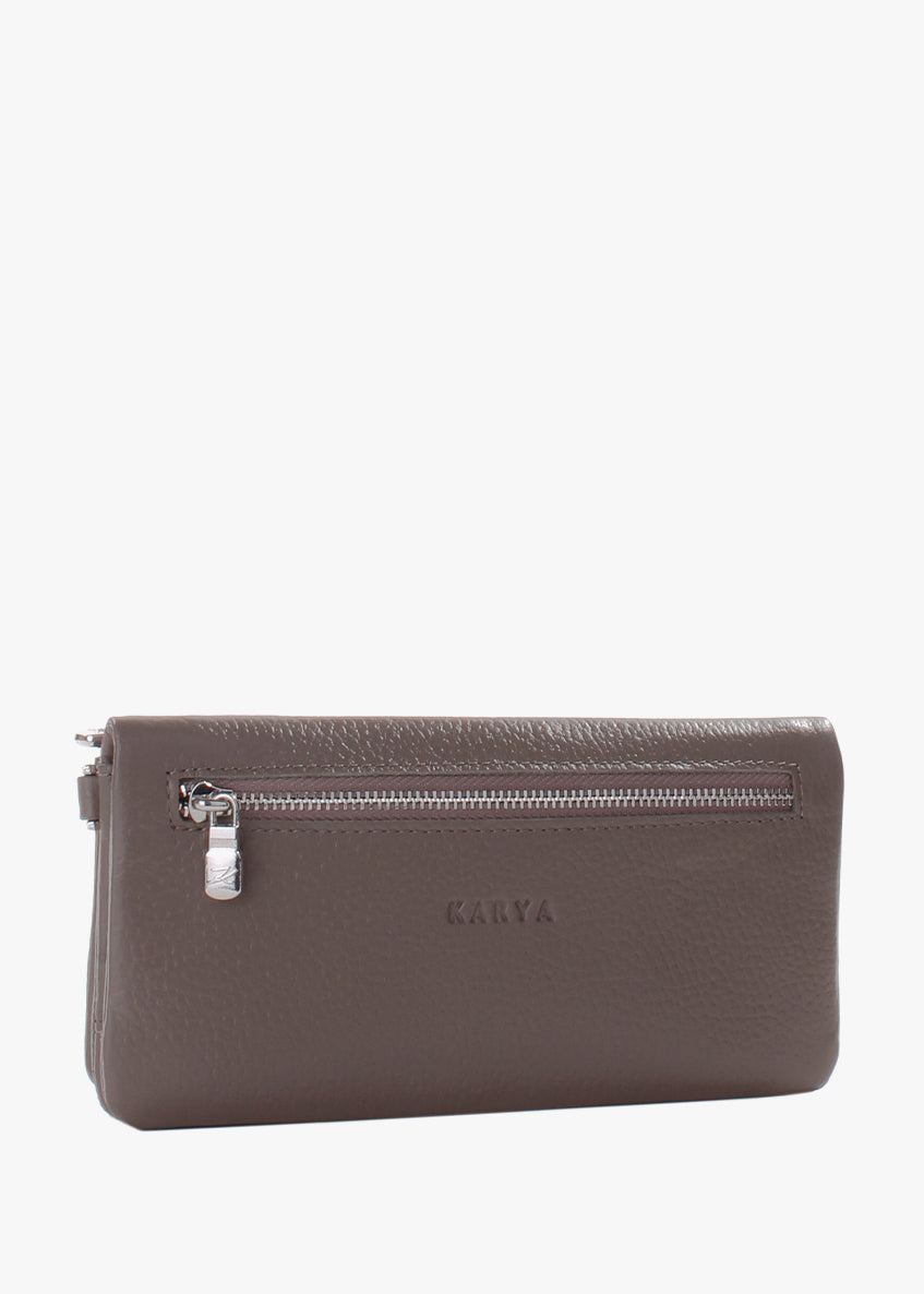 Cartera de piel italiana Gris 1201-51