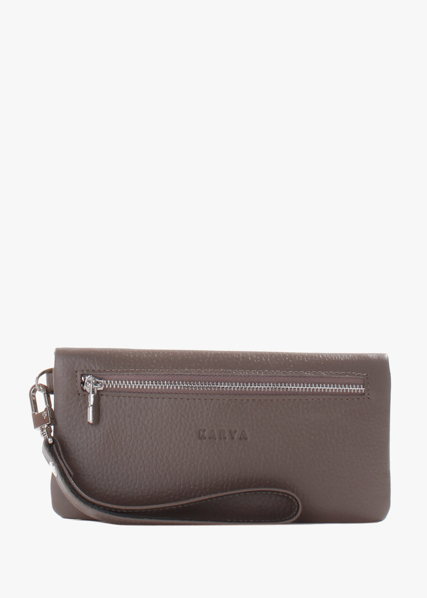 Cartera de piel italiana Gris 1201-51