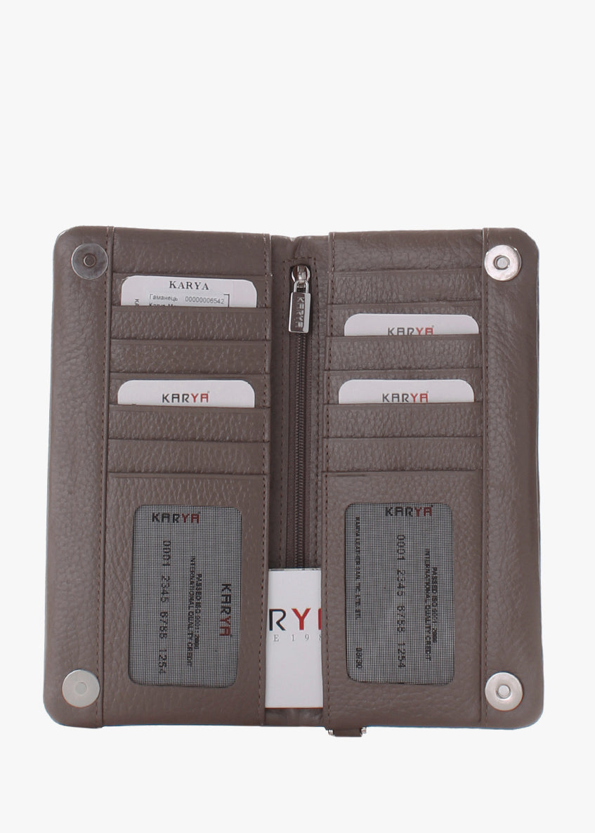 Cartera de piel italiana Gris 1201-51