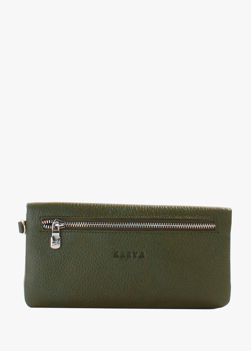 Cartera de piel italiana Verde 1201-084