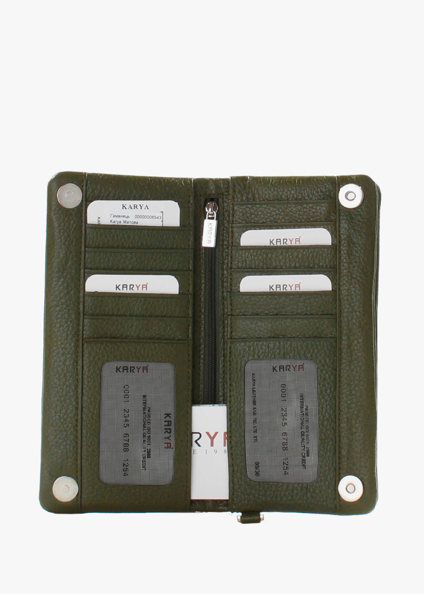 Cartera de piel italiana Verde 1201-084