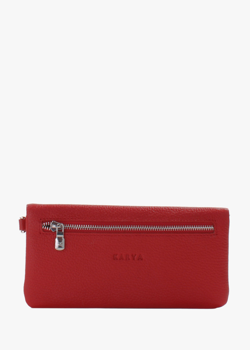 Cartera de piel italiana Rojo 1201-46