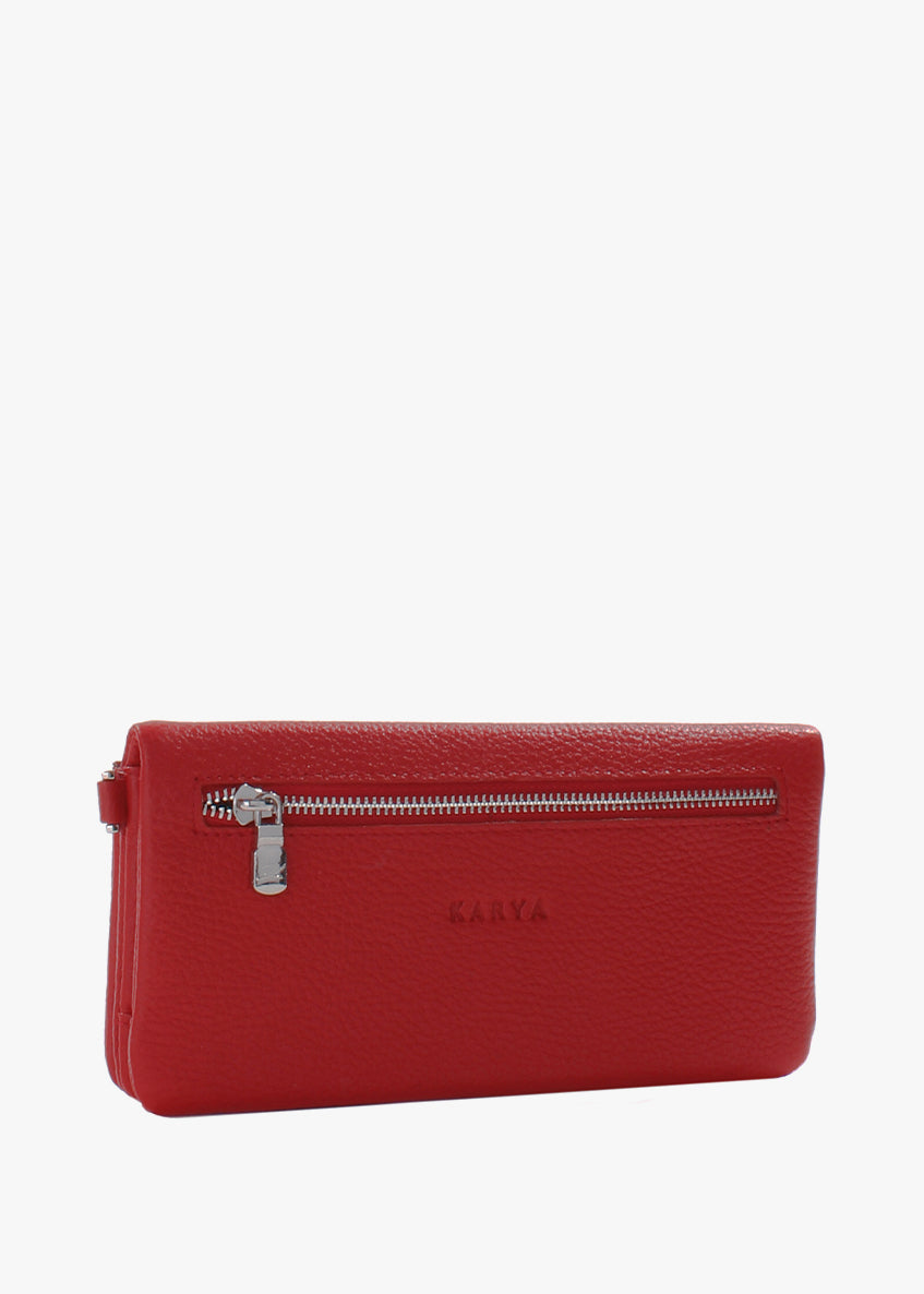 Cartera de piel italiana Rojo 1201-46