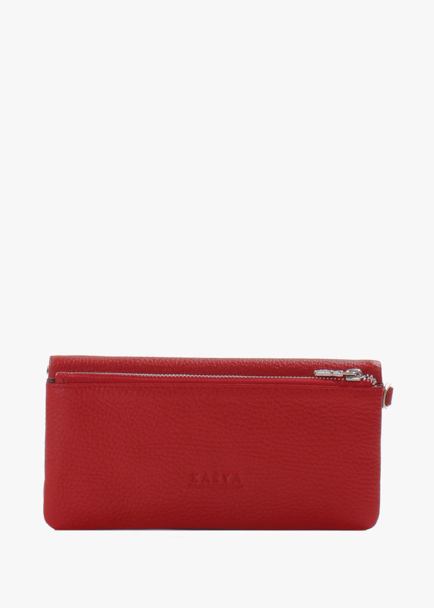 Cartera de piel italiana Rojo 1201-46