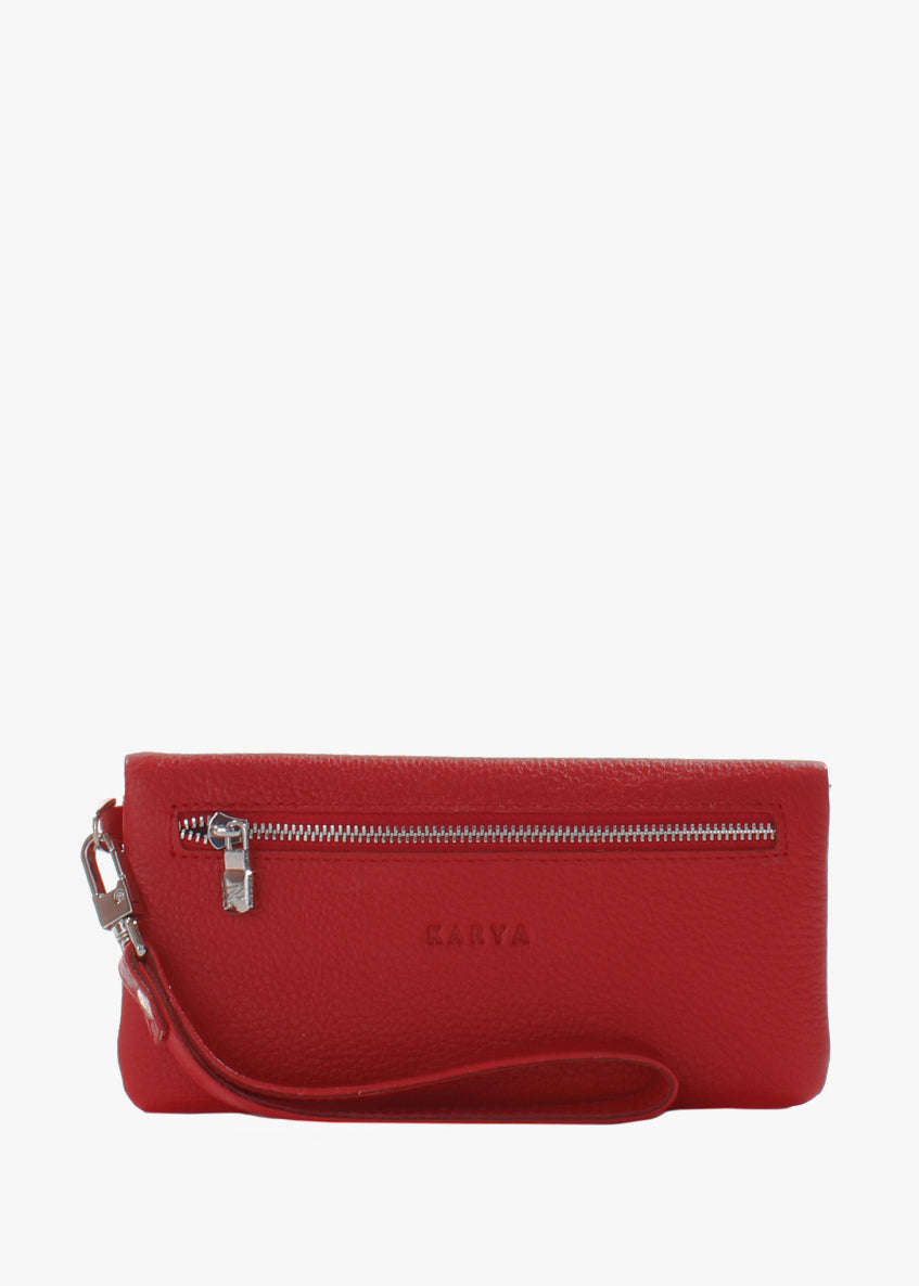 Cartera de piel italiana Rojo 1201-46