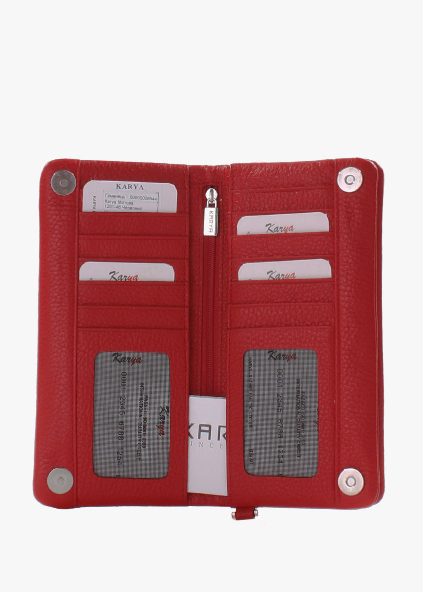 Cartera de piel italiana Rojo 1201-46