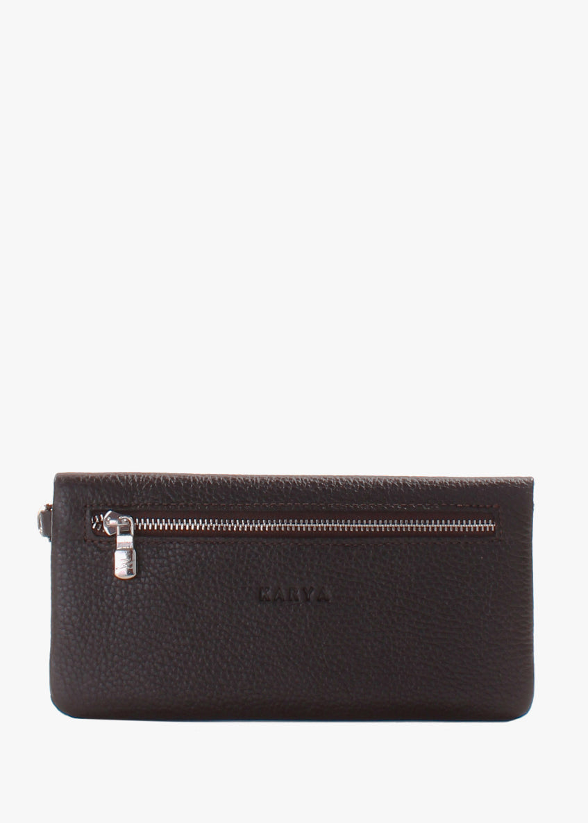 Cartera de piel italiana Marrón 1201-39