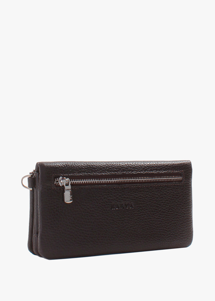 Cartera de piel italiana Marrón 1201-39