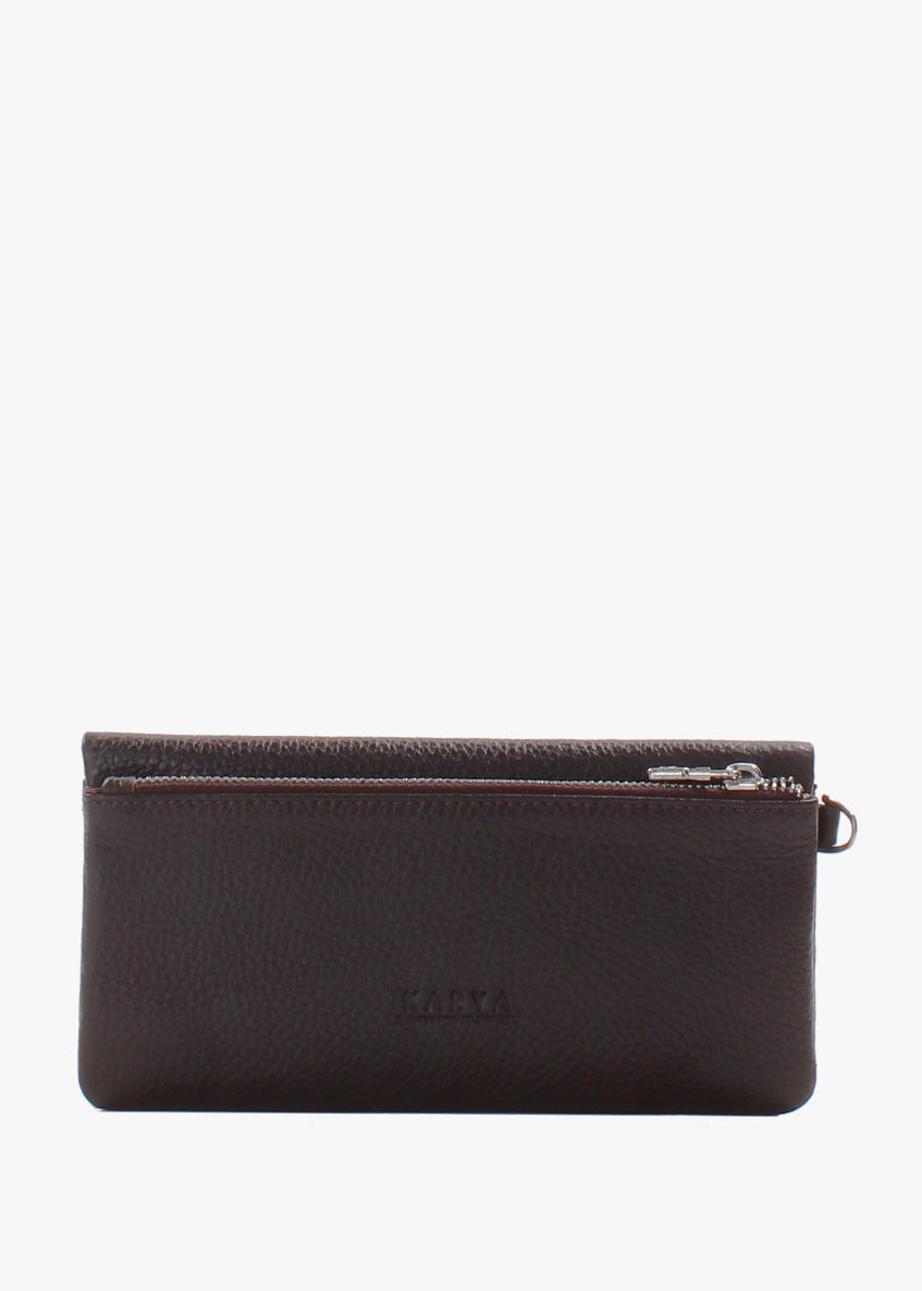 Cartera de piel italiana Marrón 1201-39