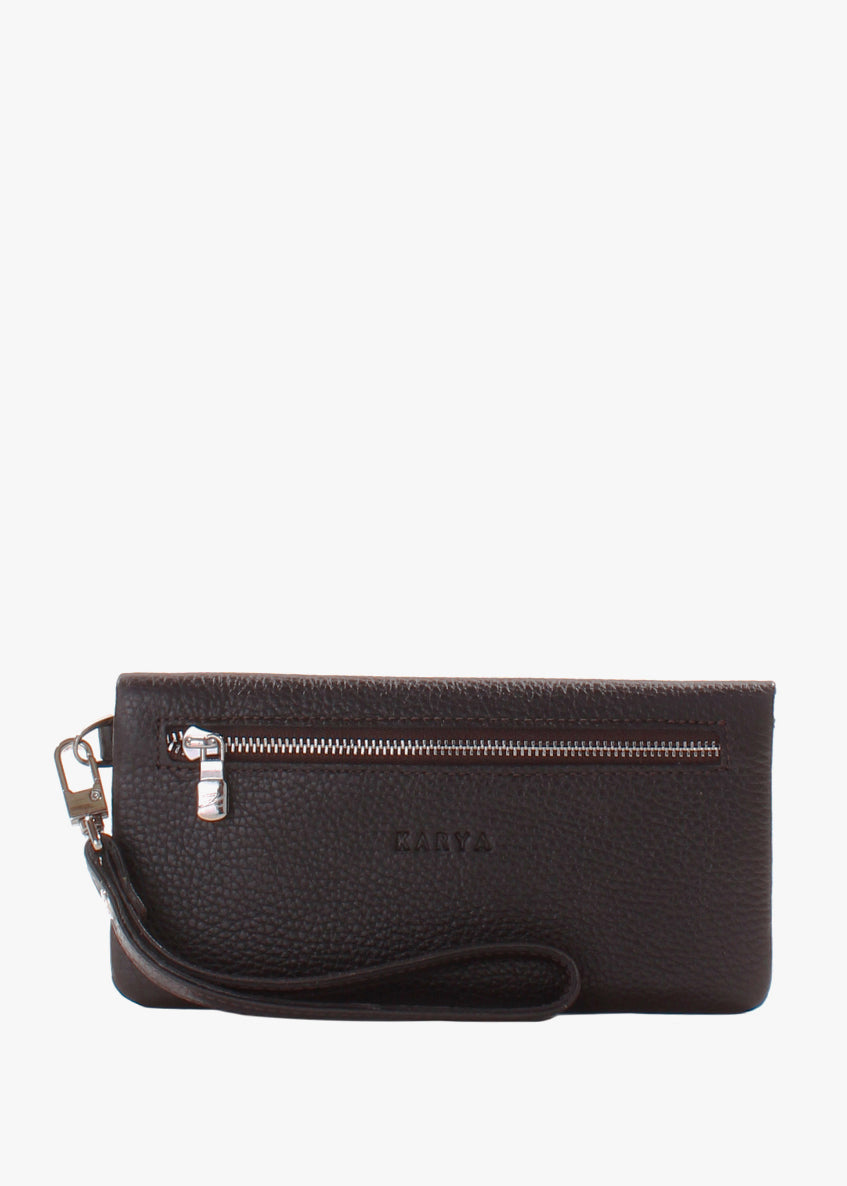 Cartera de piel italiana Marrón 1201-39