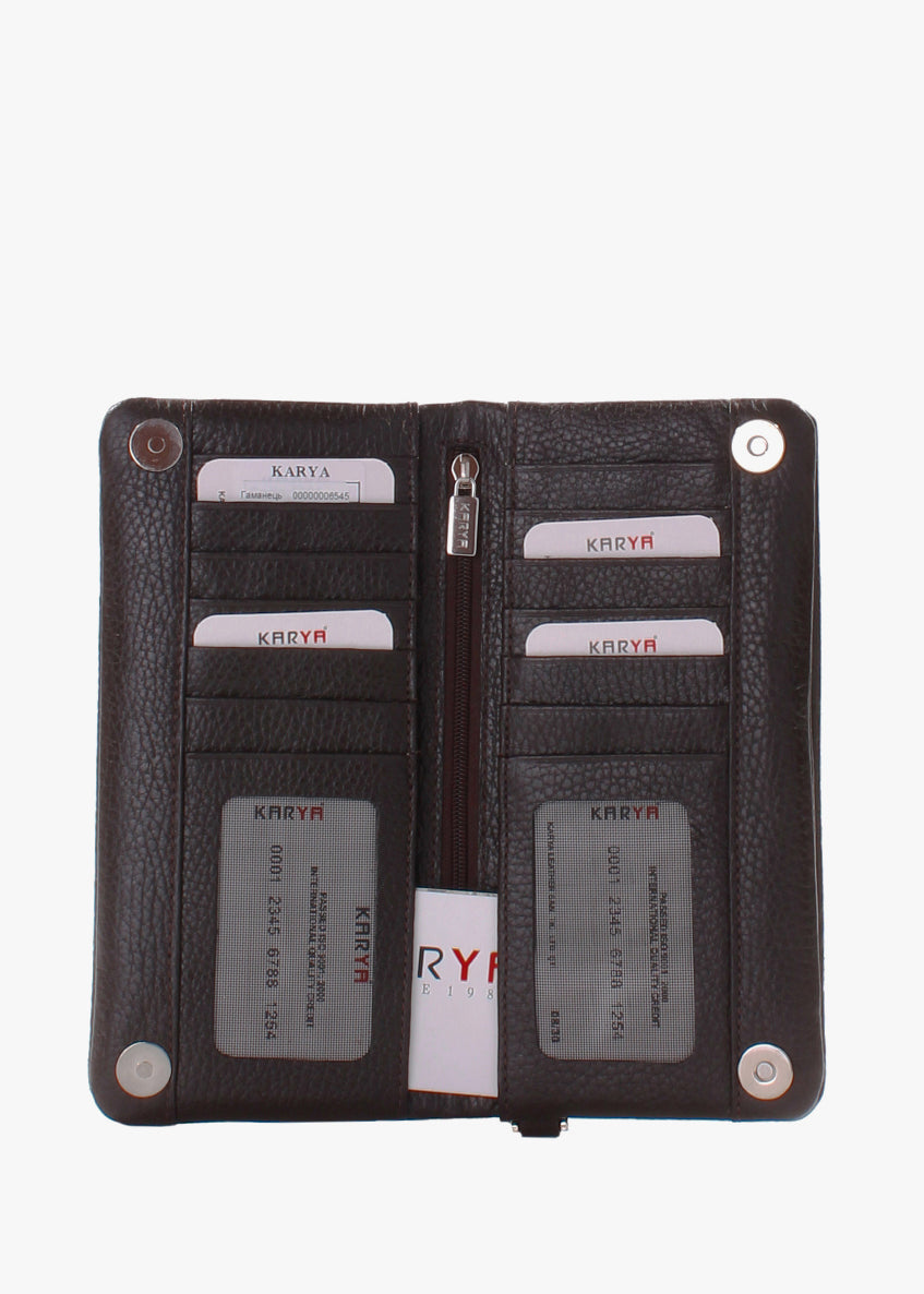 Cartera de piel italiana Marrón 1201-39